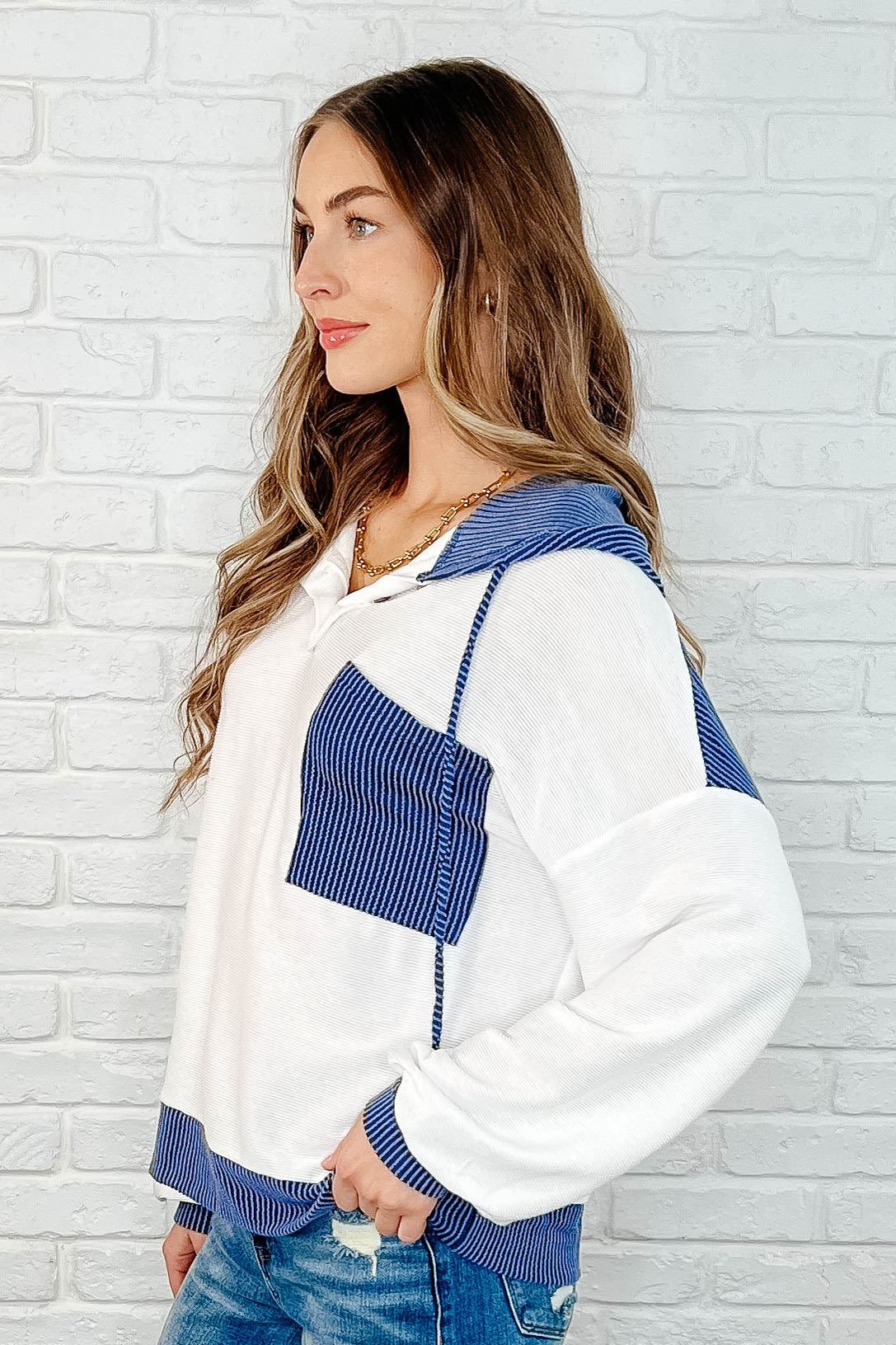 Here for Now Color Block Hoodie