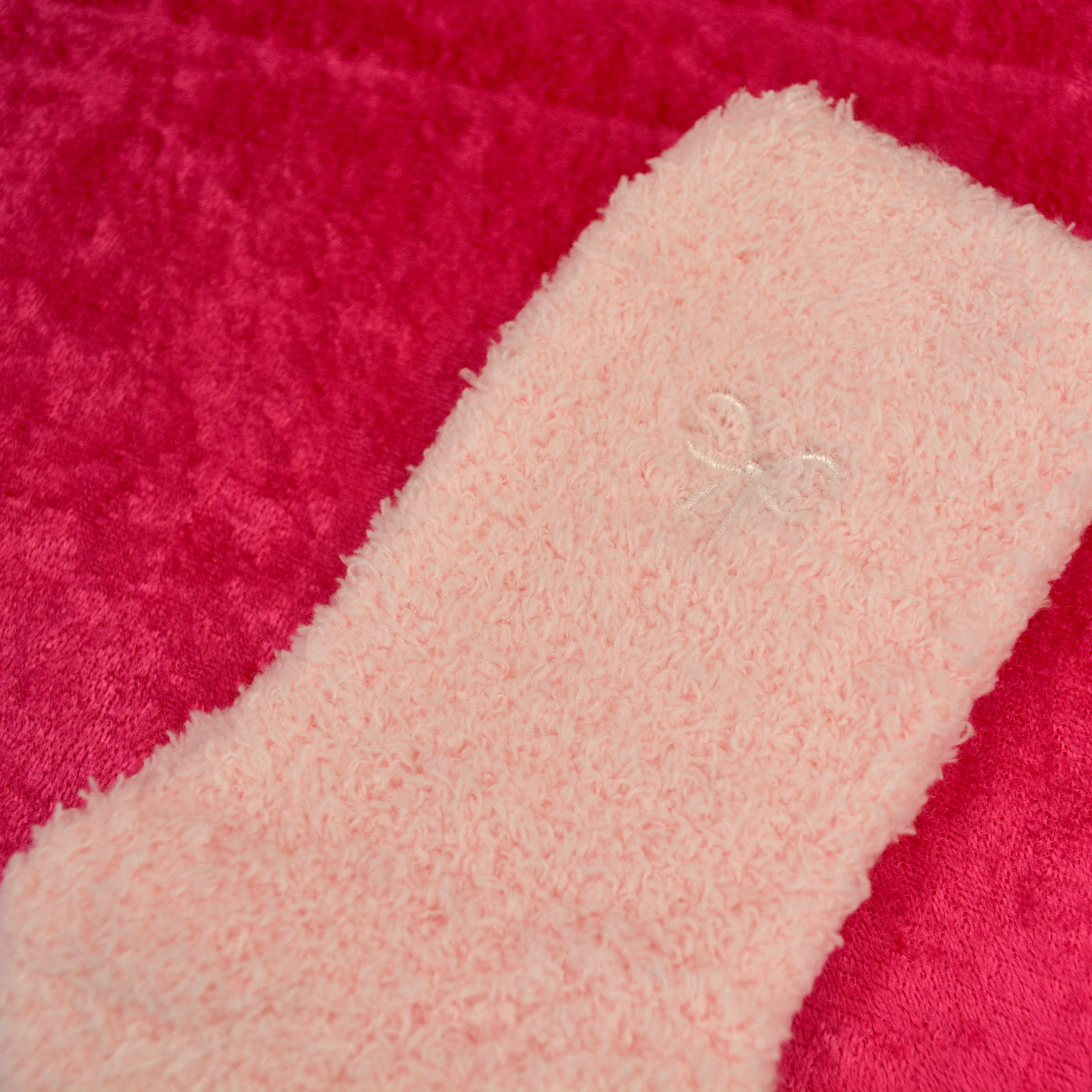 Pink Ribbon Fuzzy Socks