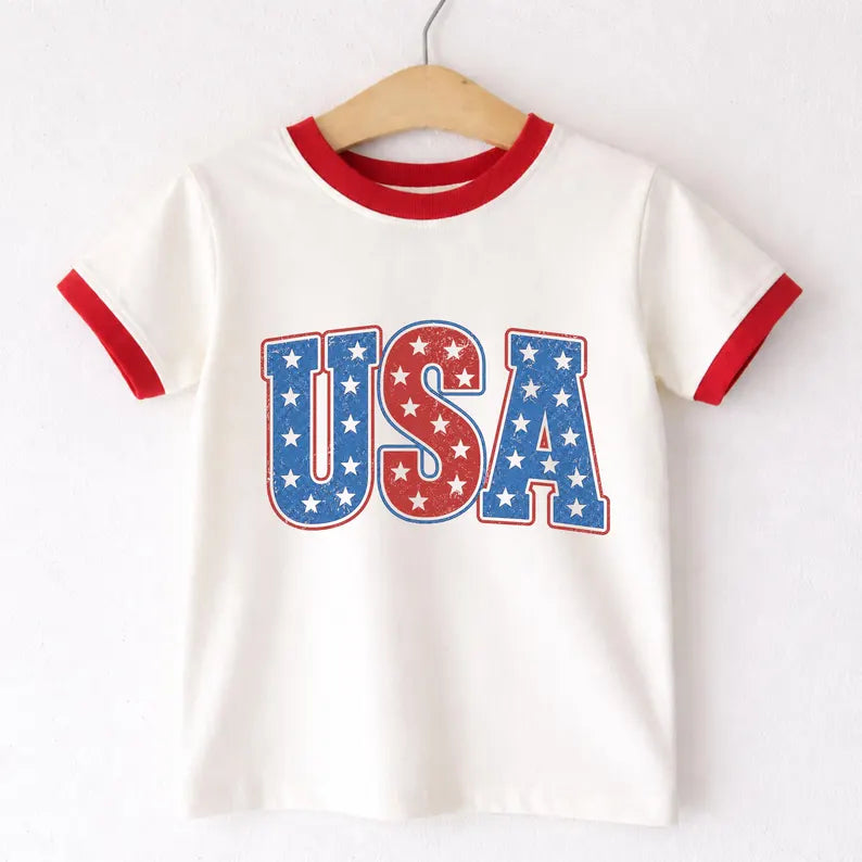 USA ringer tee