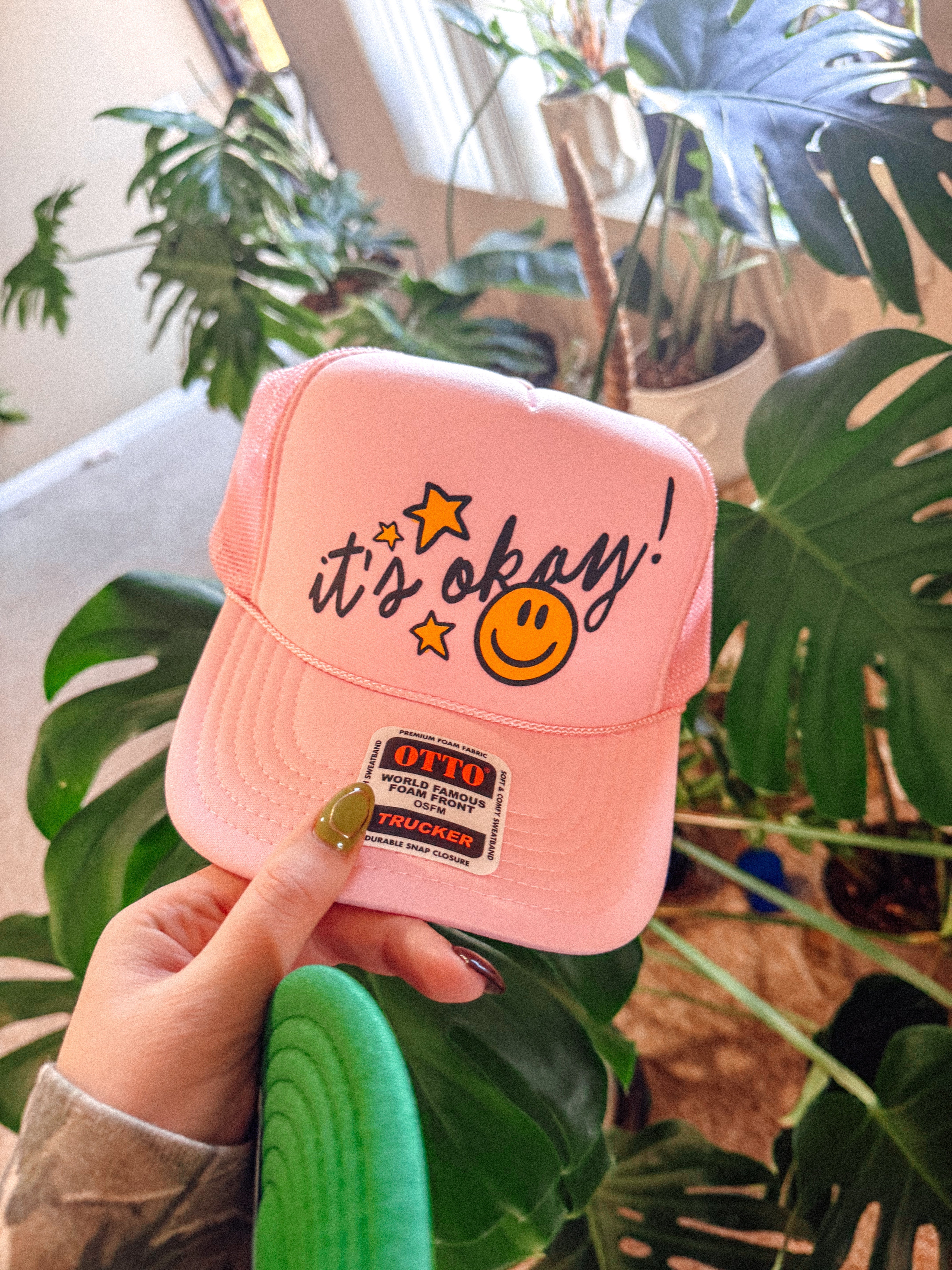 It's Okay! Smile & Star Trucker Hat