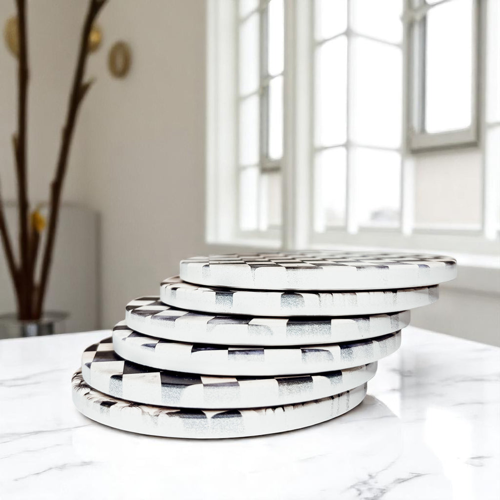 Courtly Check Coasters