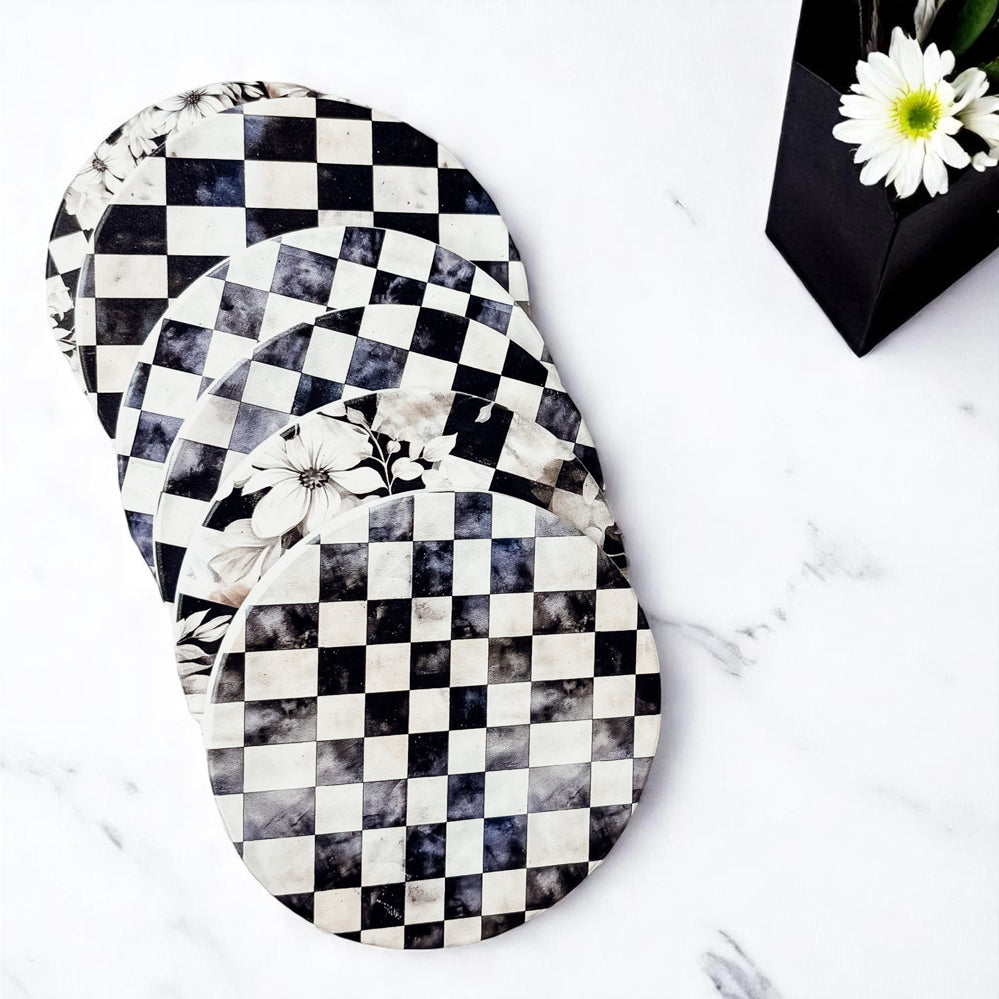 Courtly Check Coasters
