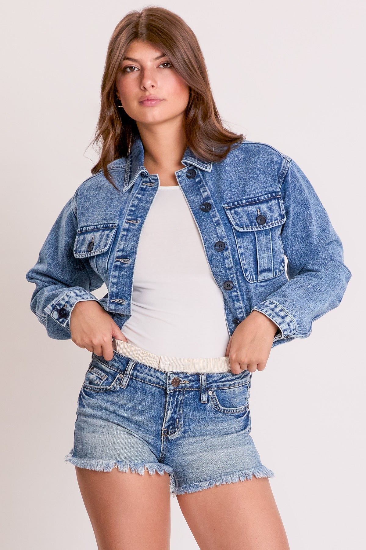 Cropped Trucker Denim Jacket