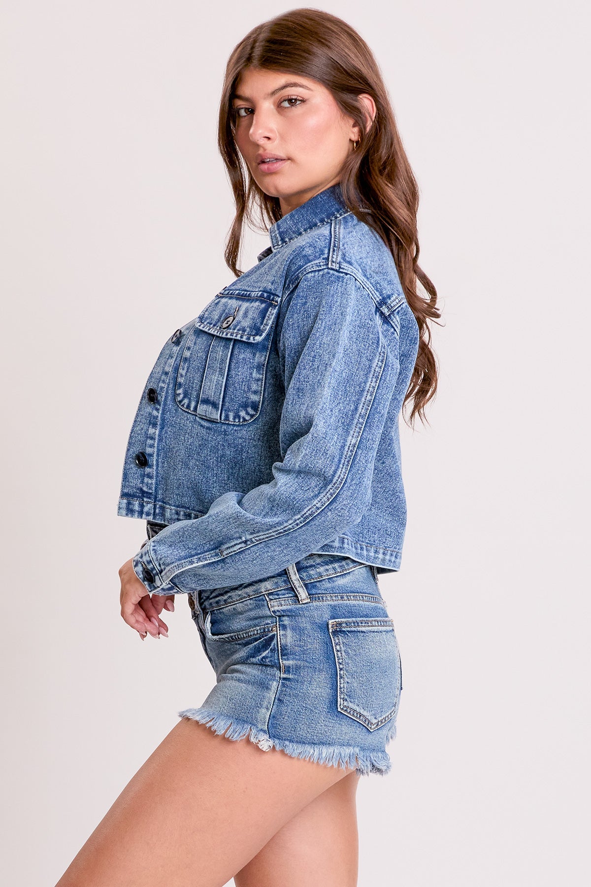 Cropped Trucker Denim Jacket