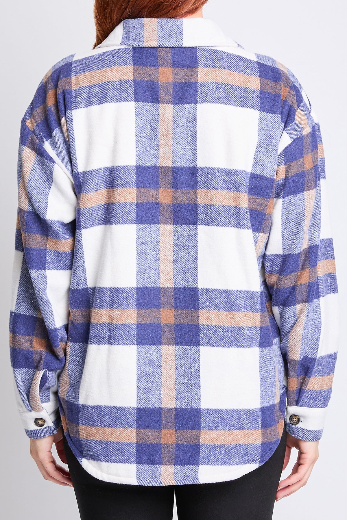 Oversized Plaid Flannel Sherpa Shacket