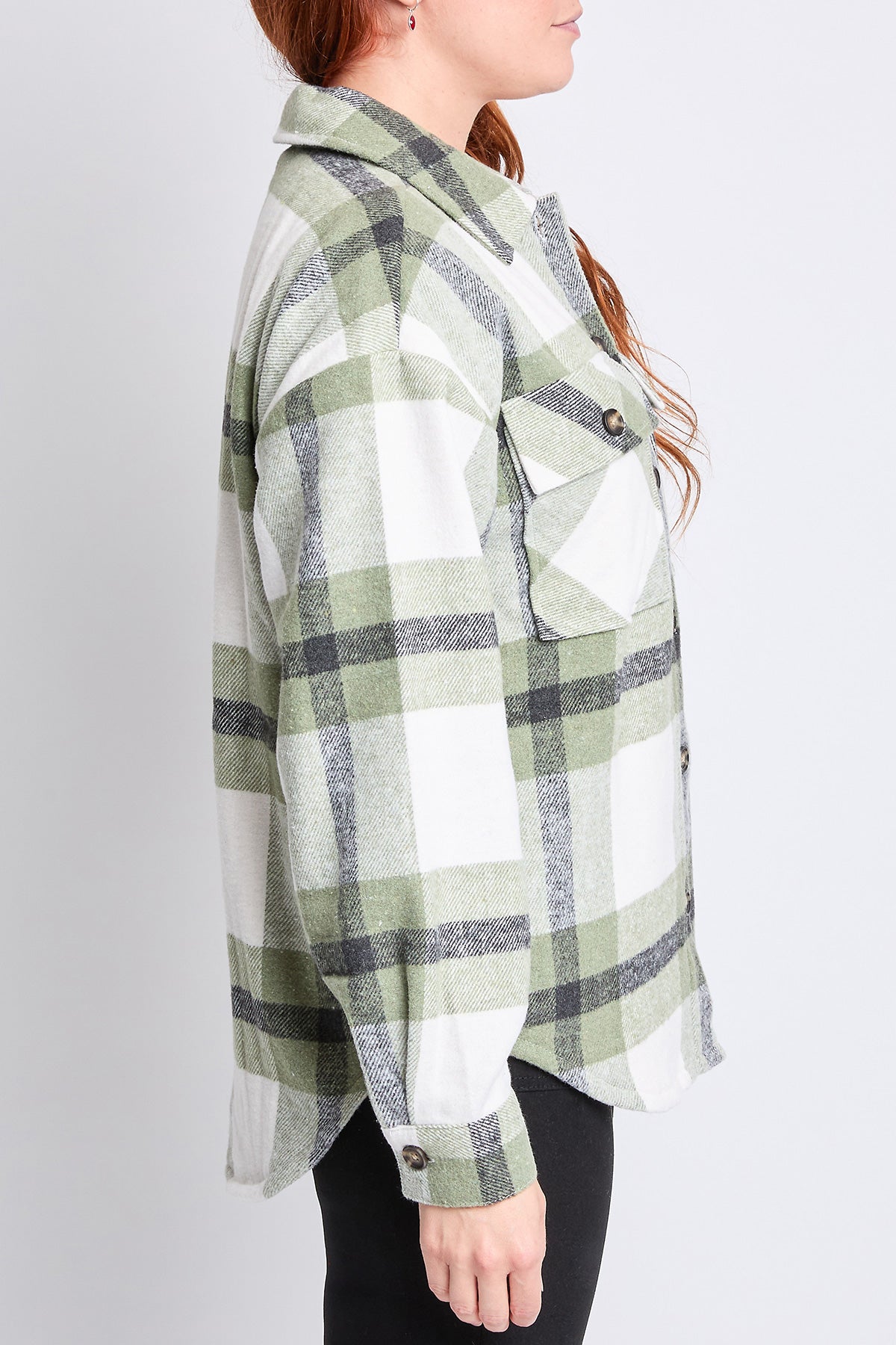 Oversized Plaid Flannel Sherpa Shacket