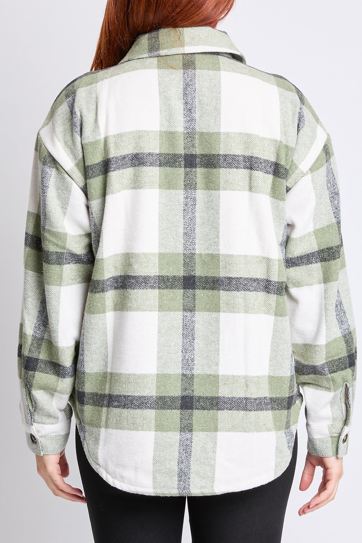 Oversized Plaid Flannel Sherpa Shacket