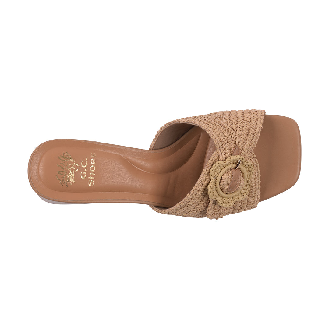 Liza Natural Woven Heeled Sandals