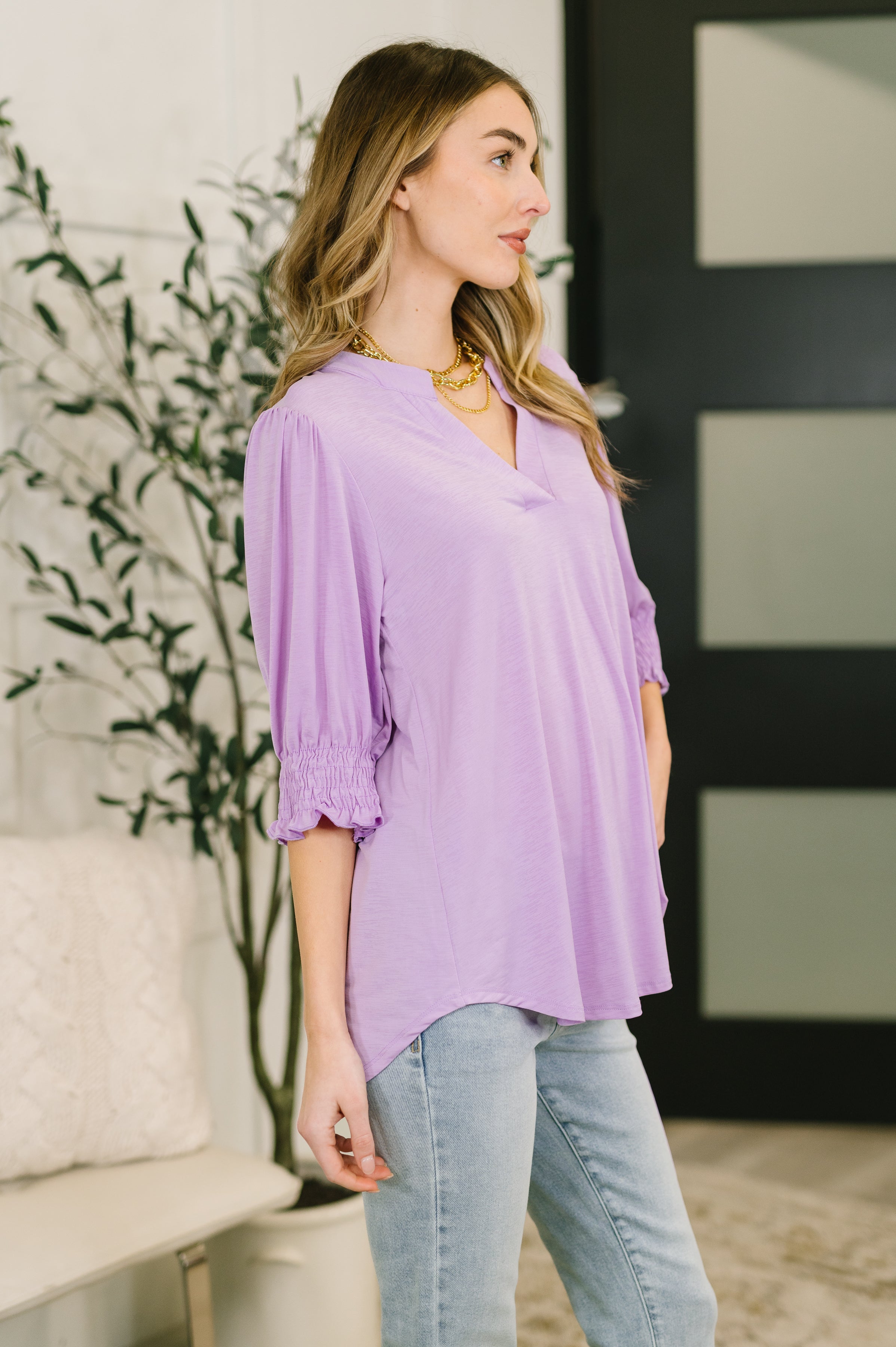 Lizzy Smock Top in Orchid