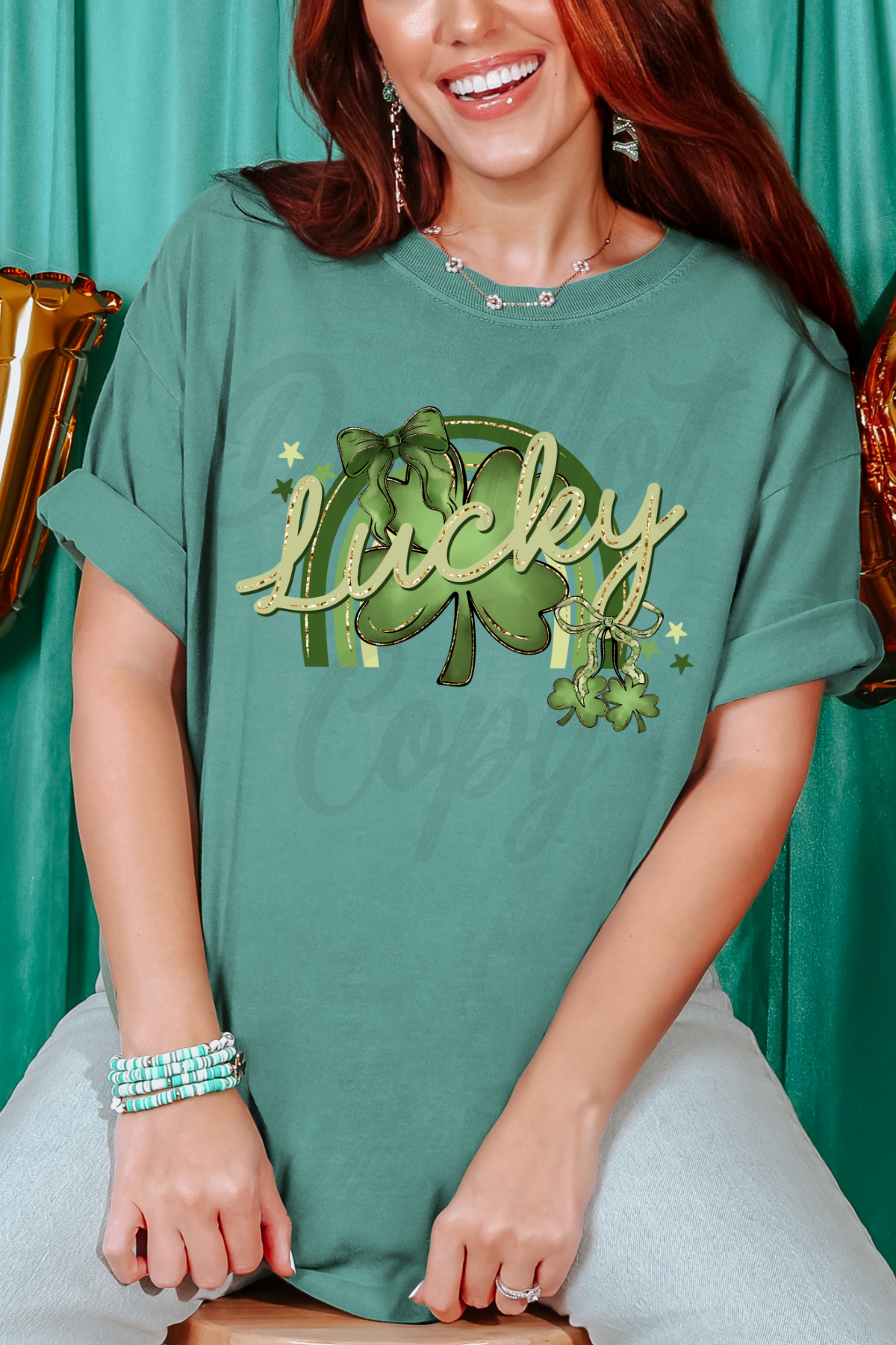 Lucky Clover Bow Tee or Sweatshirt