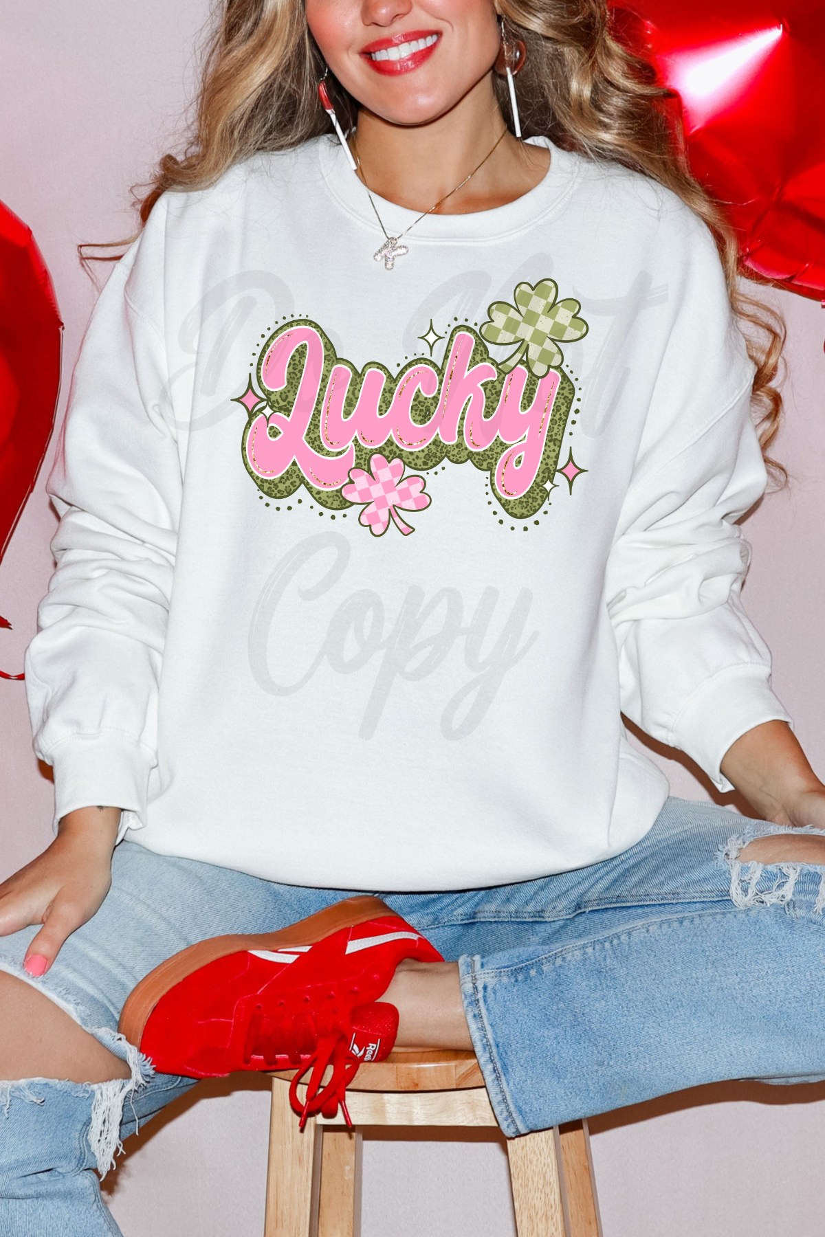 Lucky Pink & Green Tee or Sweatshirt
