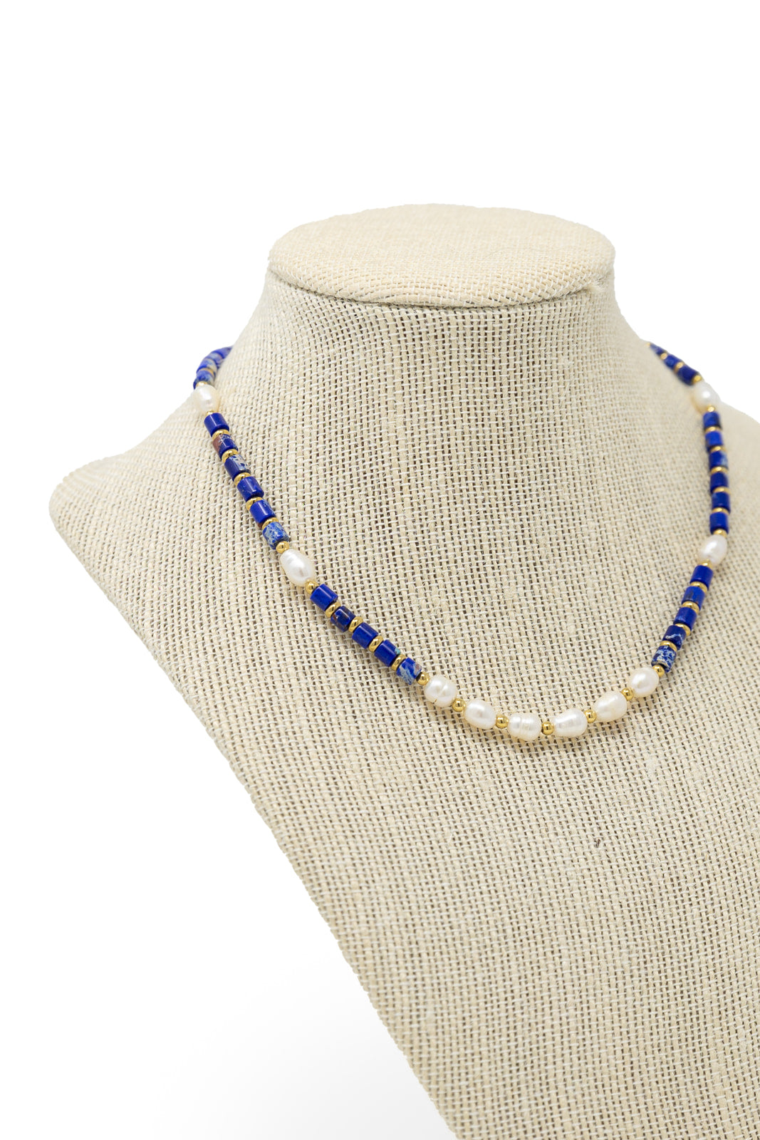 Kinsley Blue + Pearl Necklace