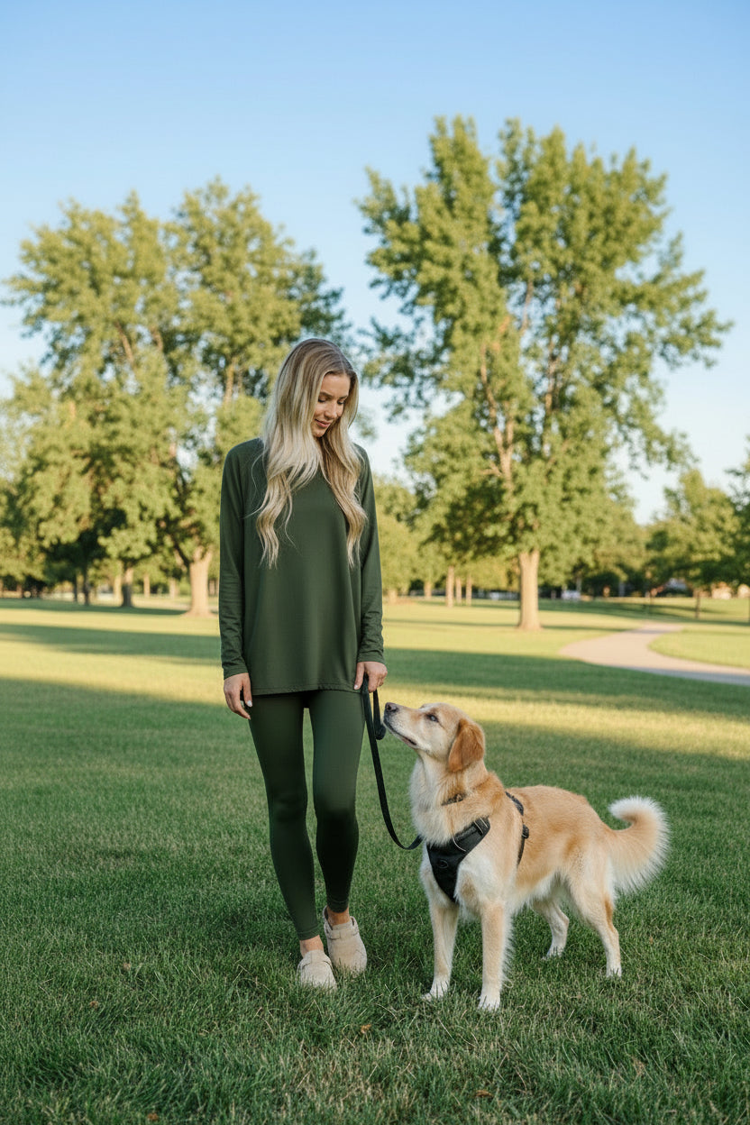 Next to Nothing Top and Bottom Set in Dark Olive