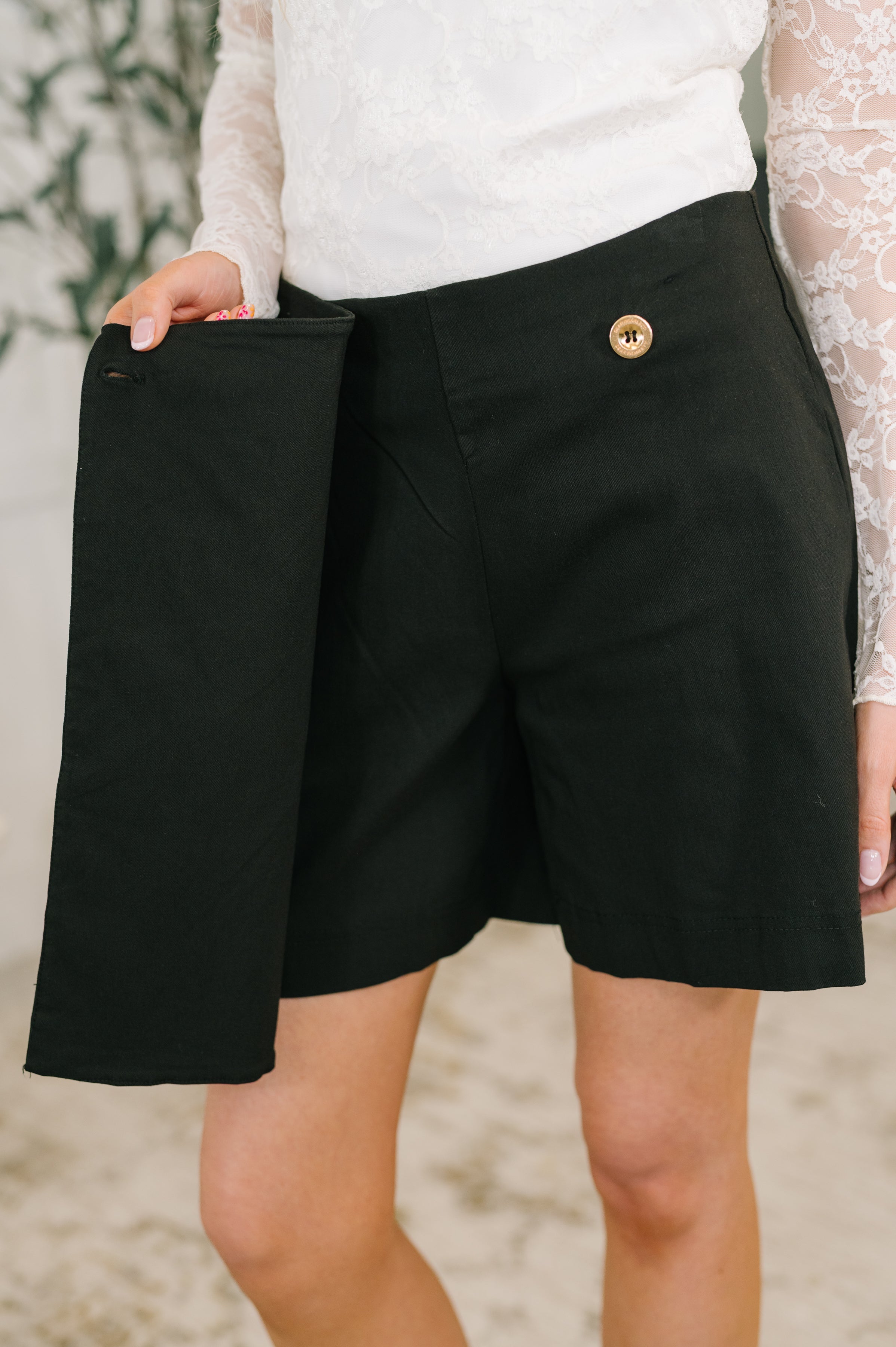 Only Pair Faux Wrap Skort in Black