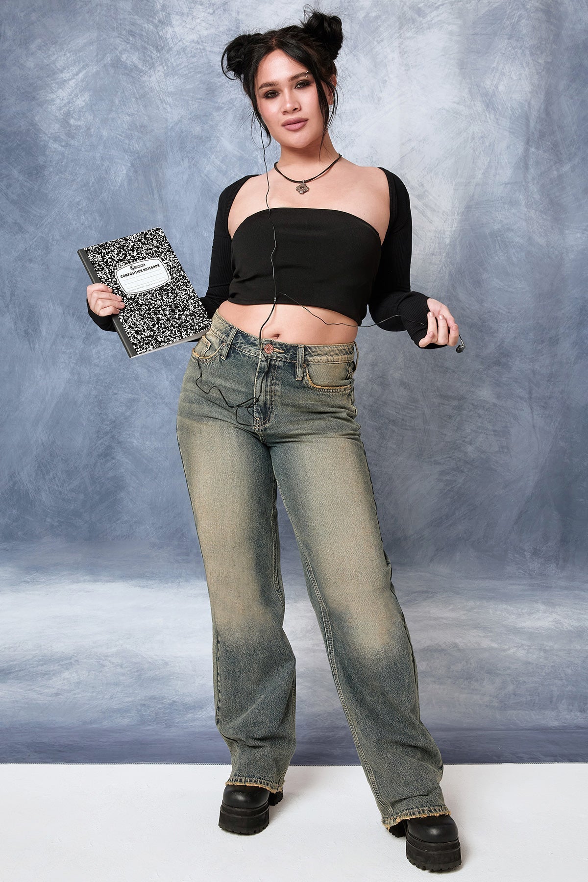 Relaxed Wide Leg Rigid Denim Jeans