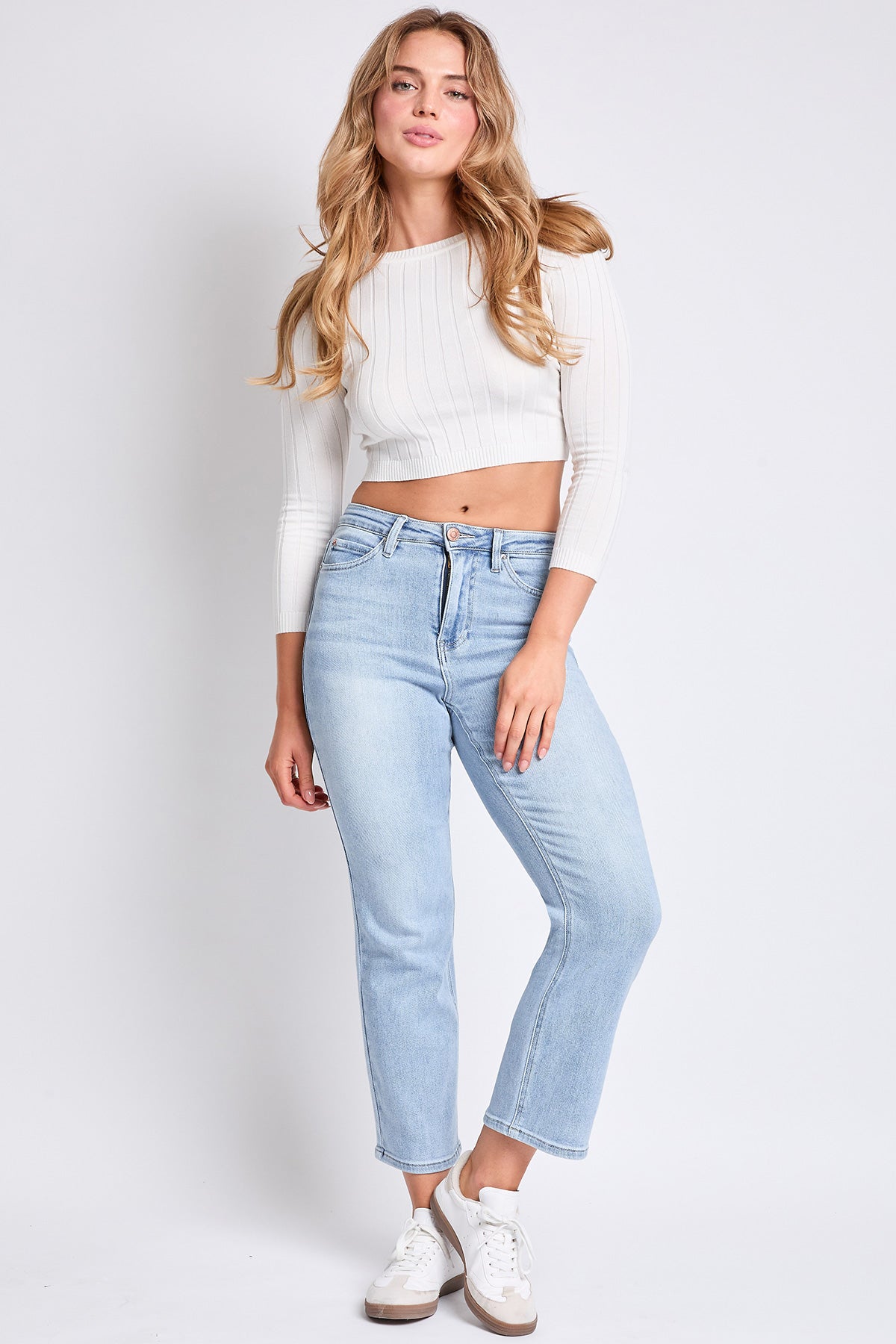 Luxe High Rise Vintage Stretch Straight Leg Jeans