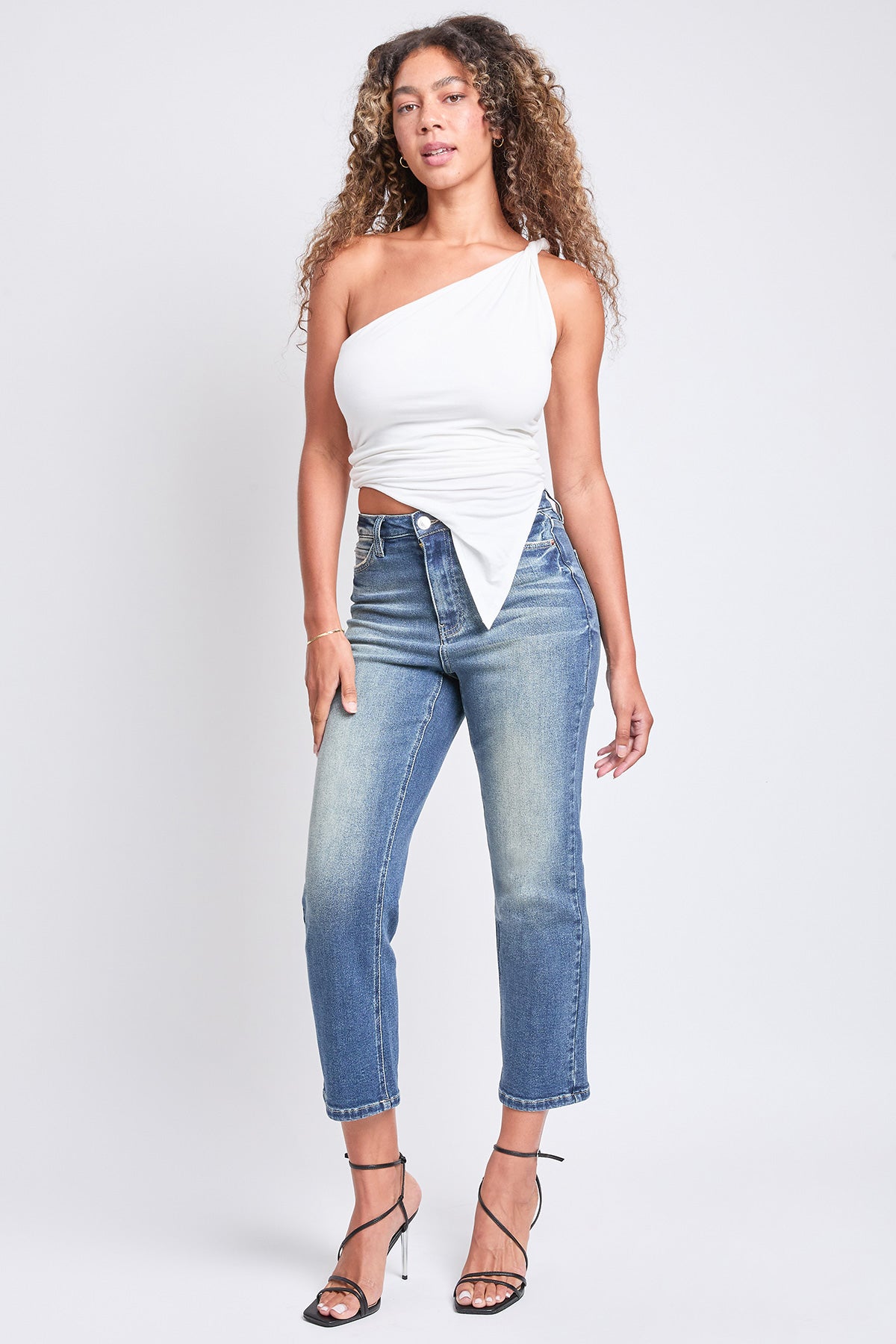 Luxe High Rise Vintage Stretch Straight Leg Jeans