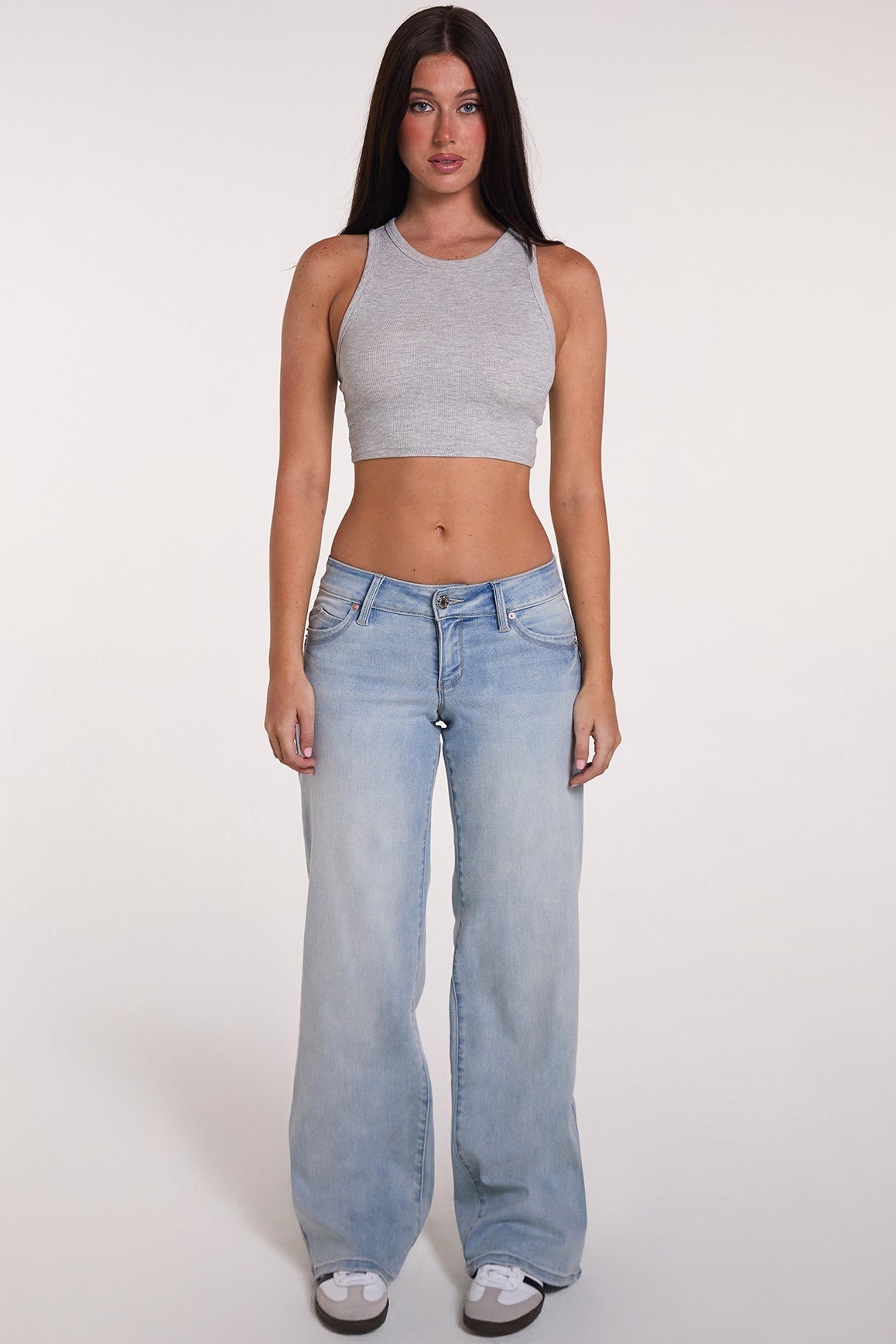 Luxe Low Rise “WannaBettaButt” Wide Leg Jeans