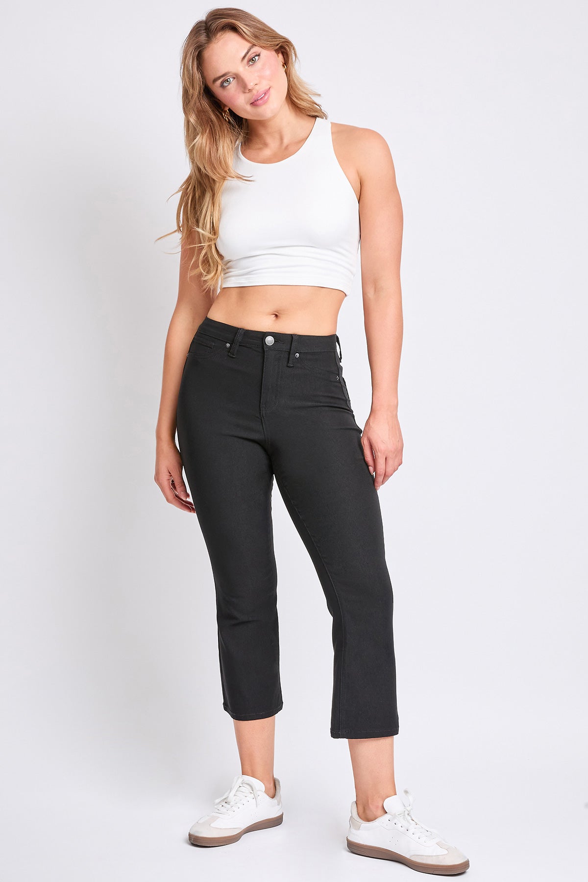 Hyperstretch Cropped Kick Flare Leg Pants