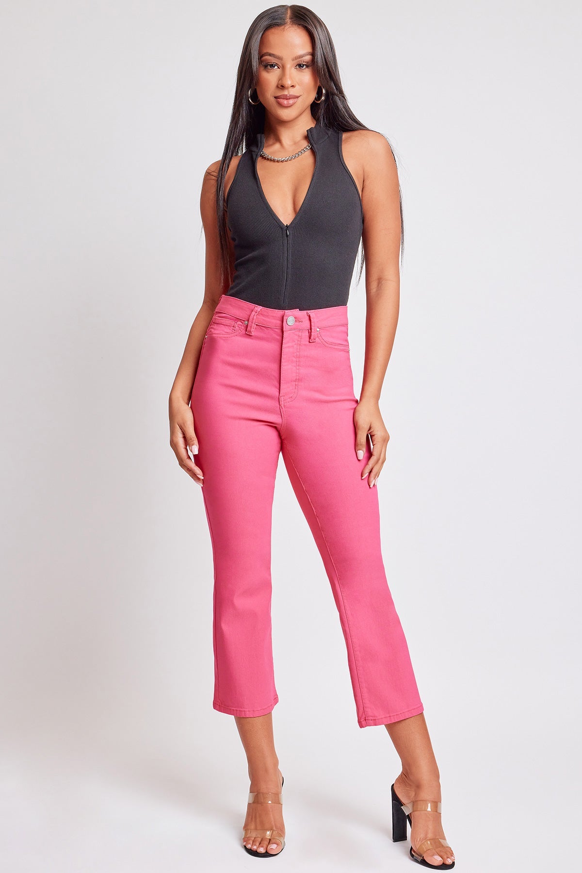 Hyperstretch Cropped Kick Flare Leg Pants