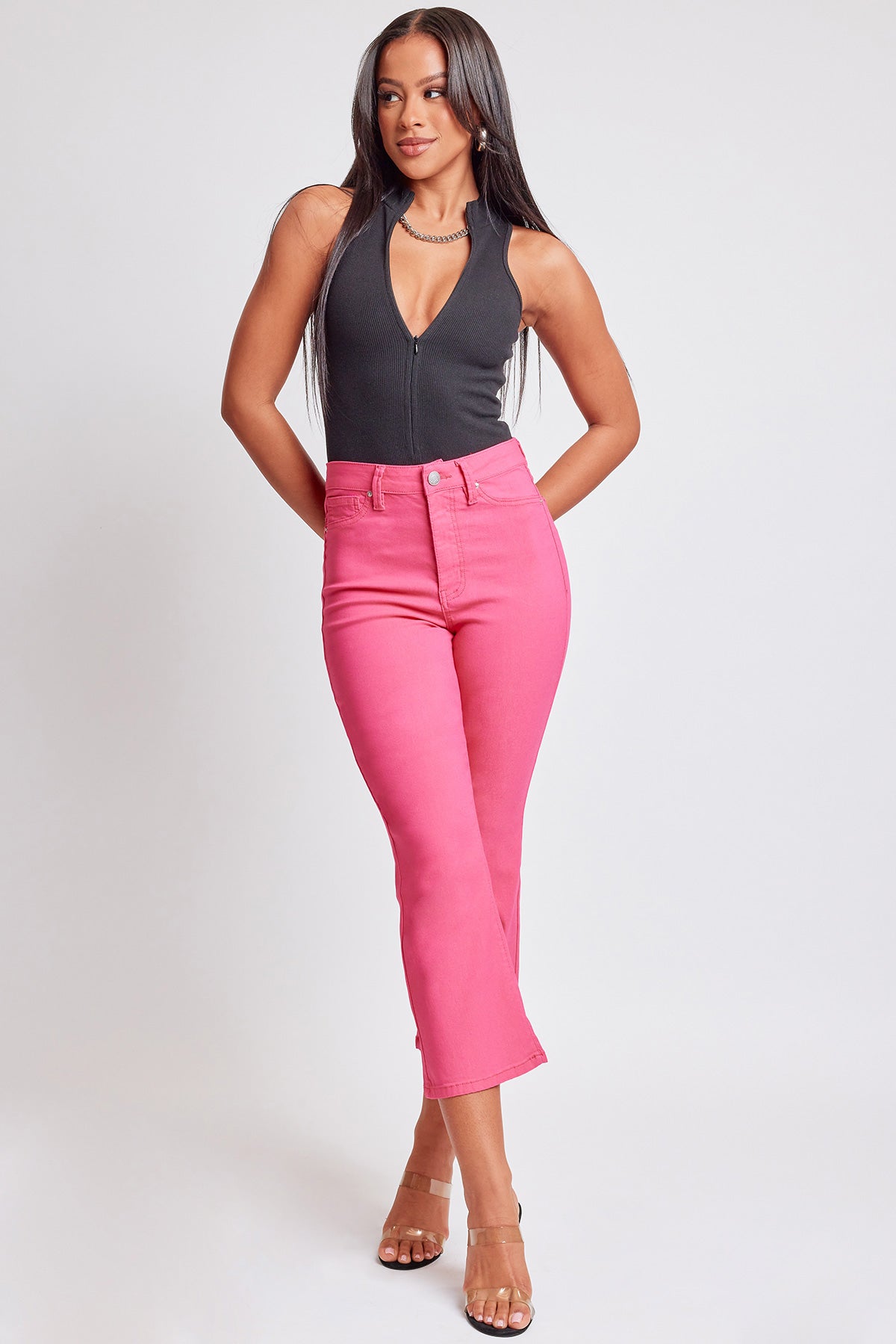 Hyperstretch Cropped Kick Flare Leg Pants