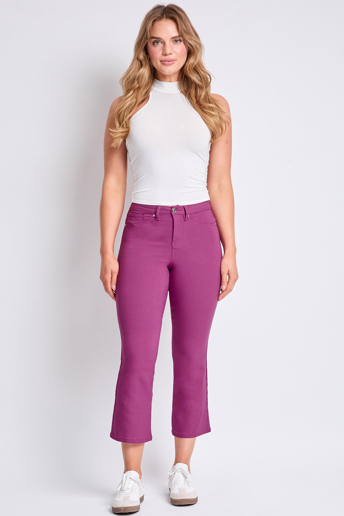 Hyperstretch Cropped Kick Flare Leg Pants