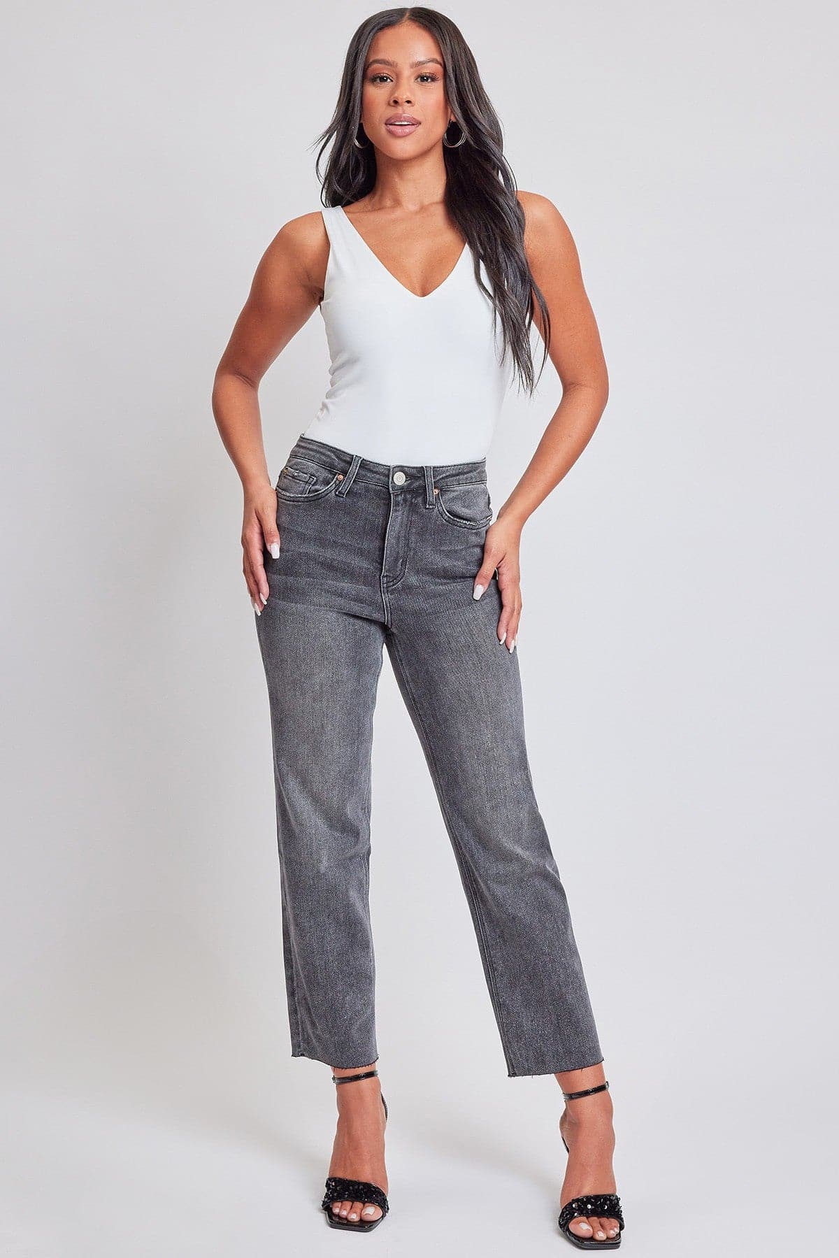 Luxe Cropped Straight Leg Jeans