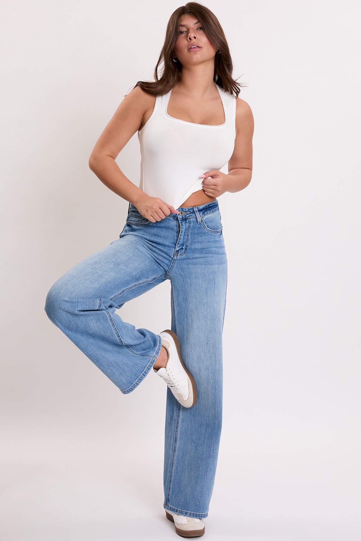 Luxe Bella High Rise Wide Leg Jeans