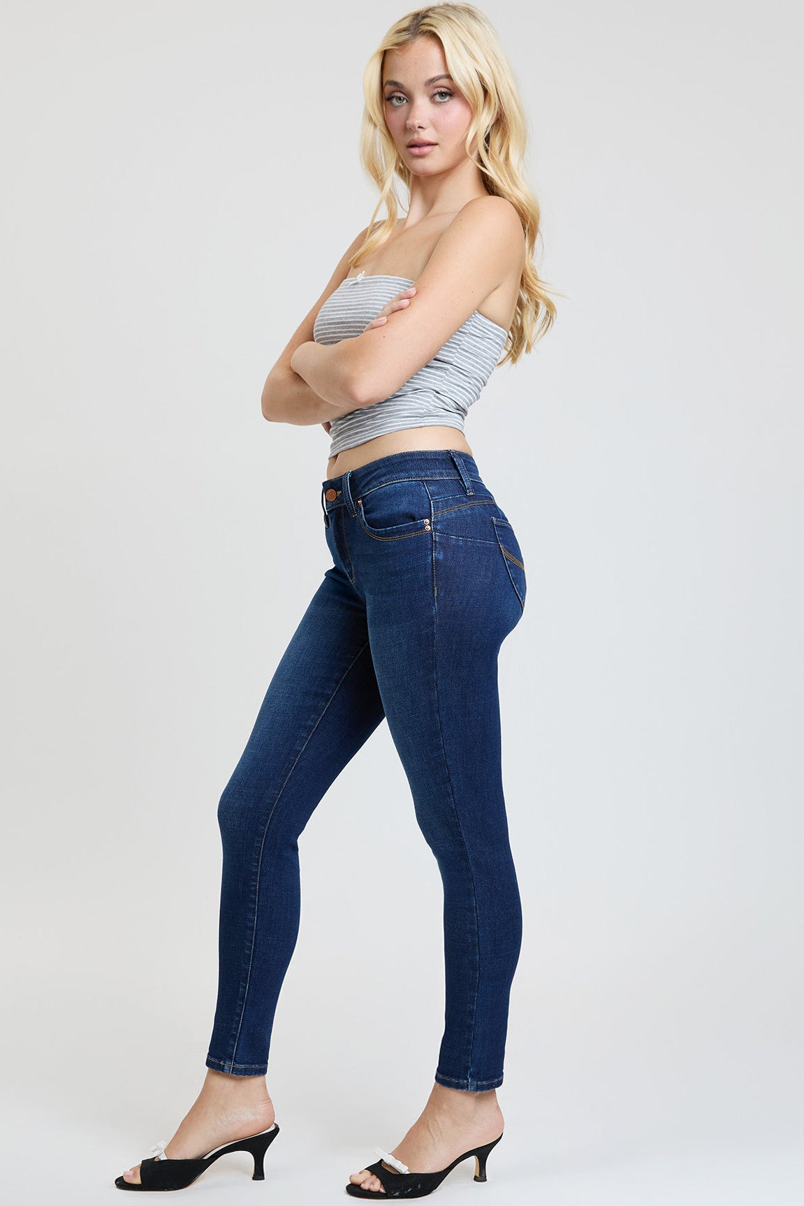 Luxe Mid Rise “WannaBettaButt” Skinny Jeans