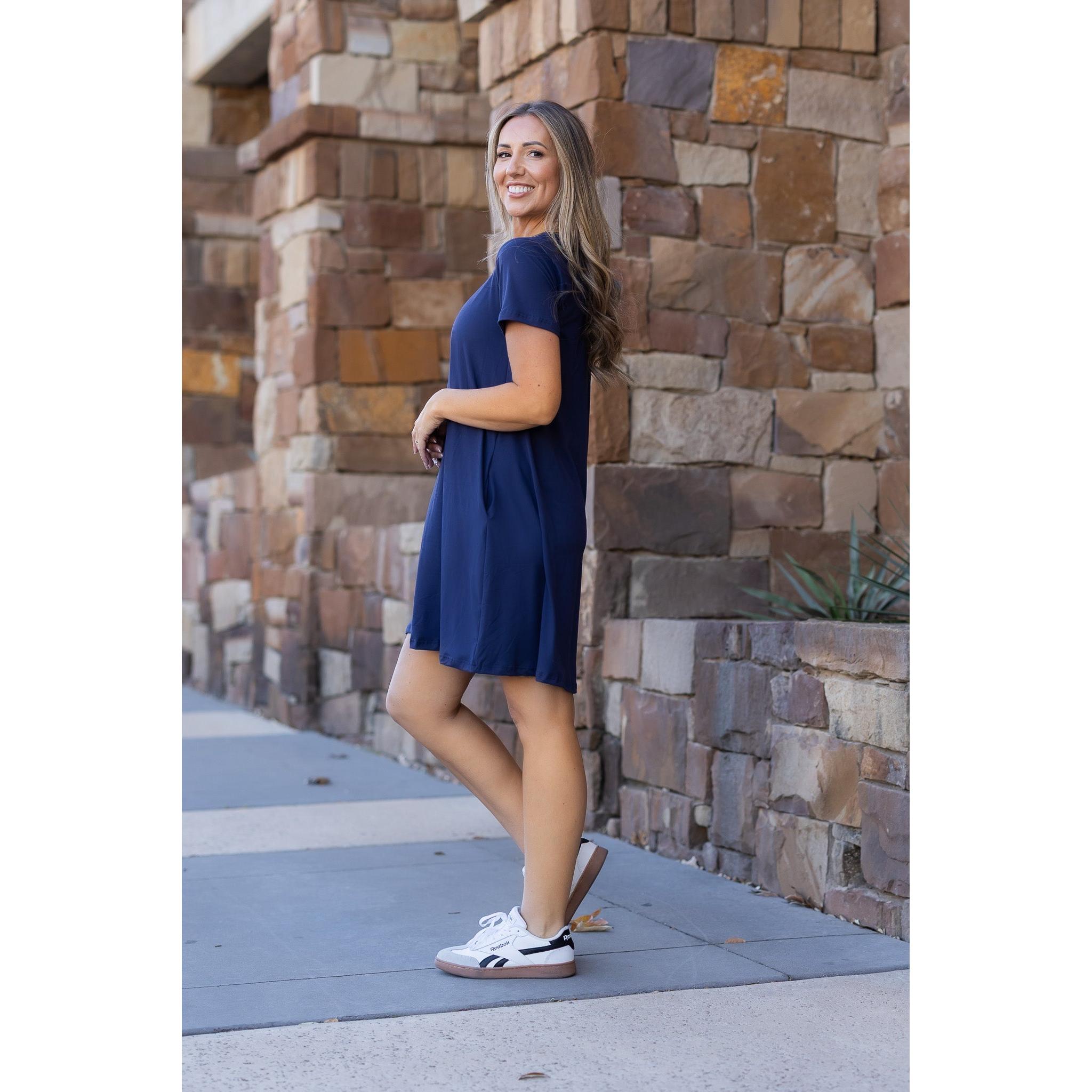 The Kacey - Navy Swing Dress