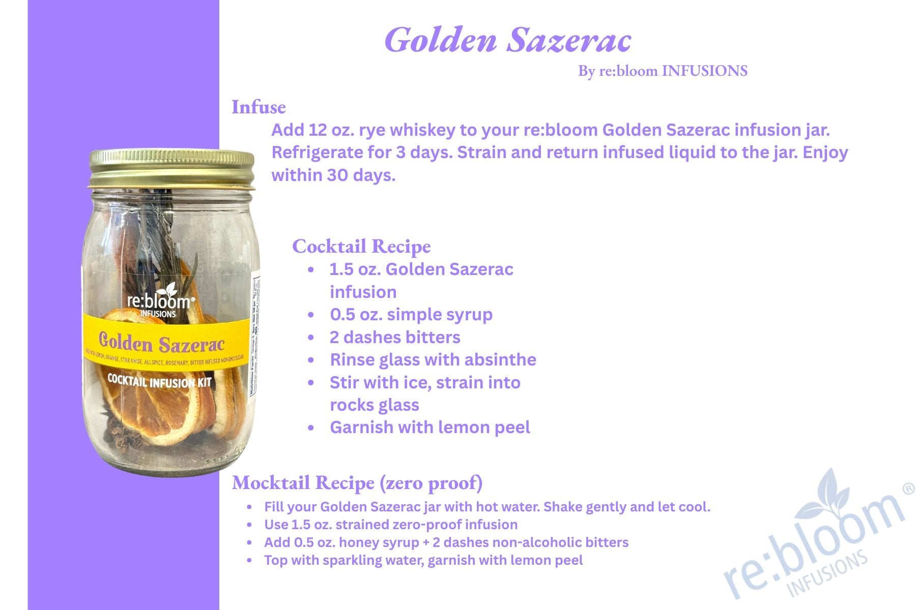 Golden Sazerac Infusion Kit