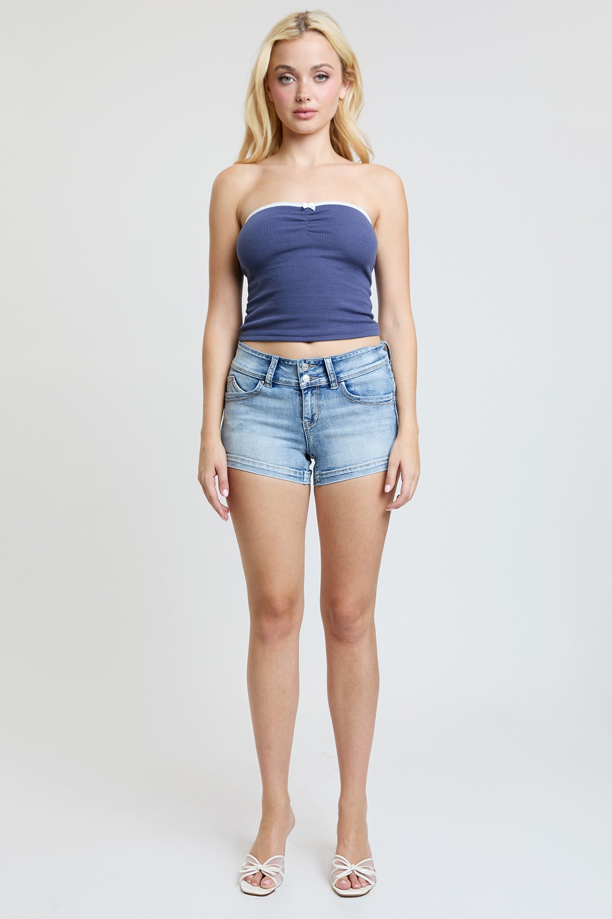 WannaBettaButt 2 Button Denim Shorts