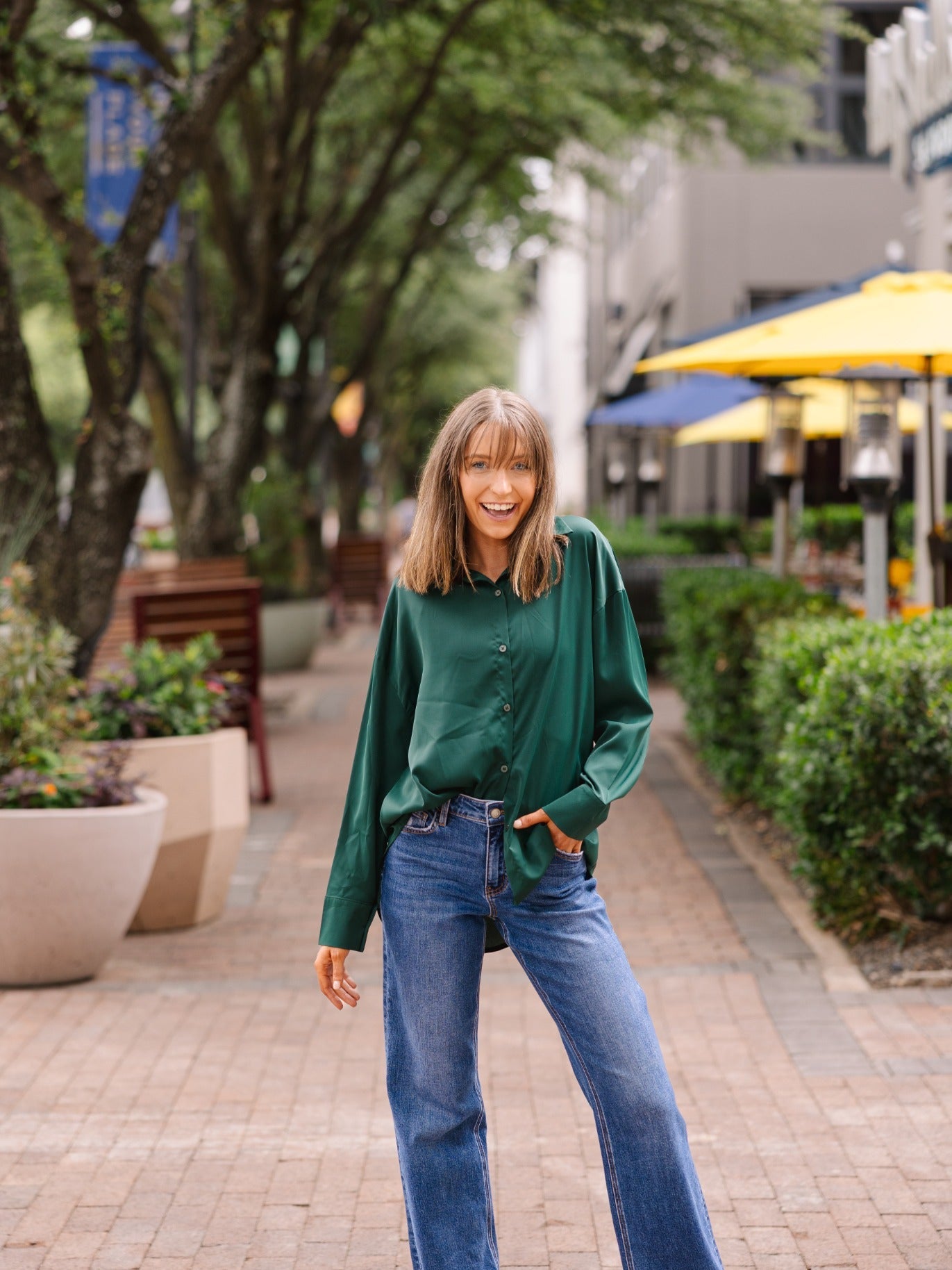 Kathryn Classic Button-Up, Forest Green