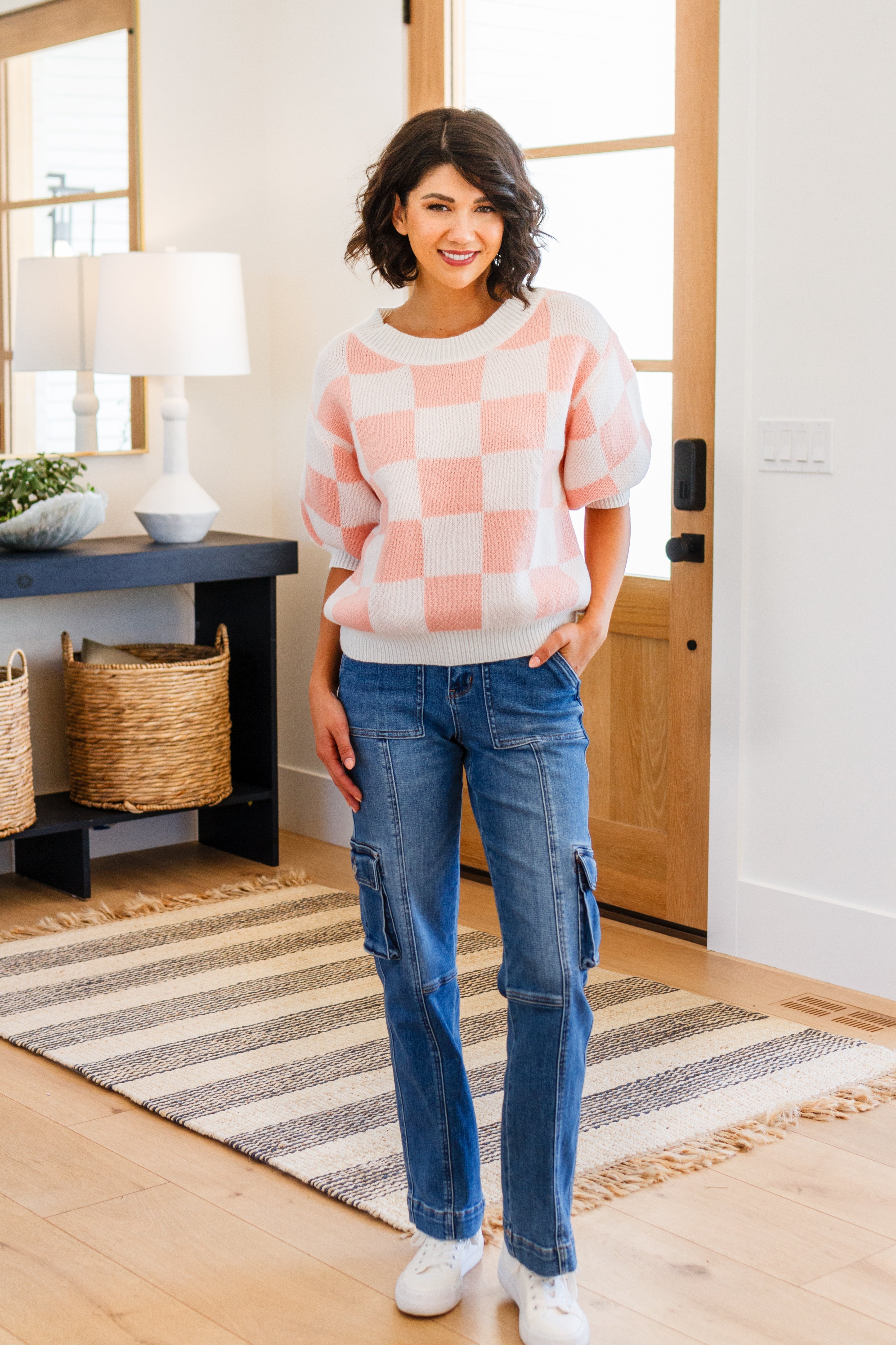 Start Me Up Checkered Sweater -1XL