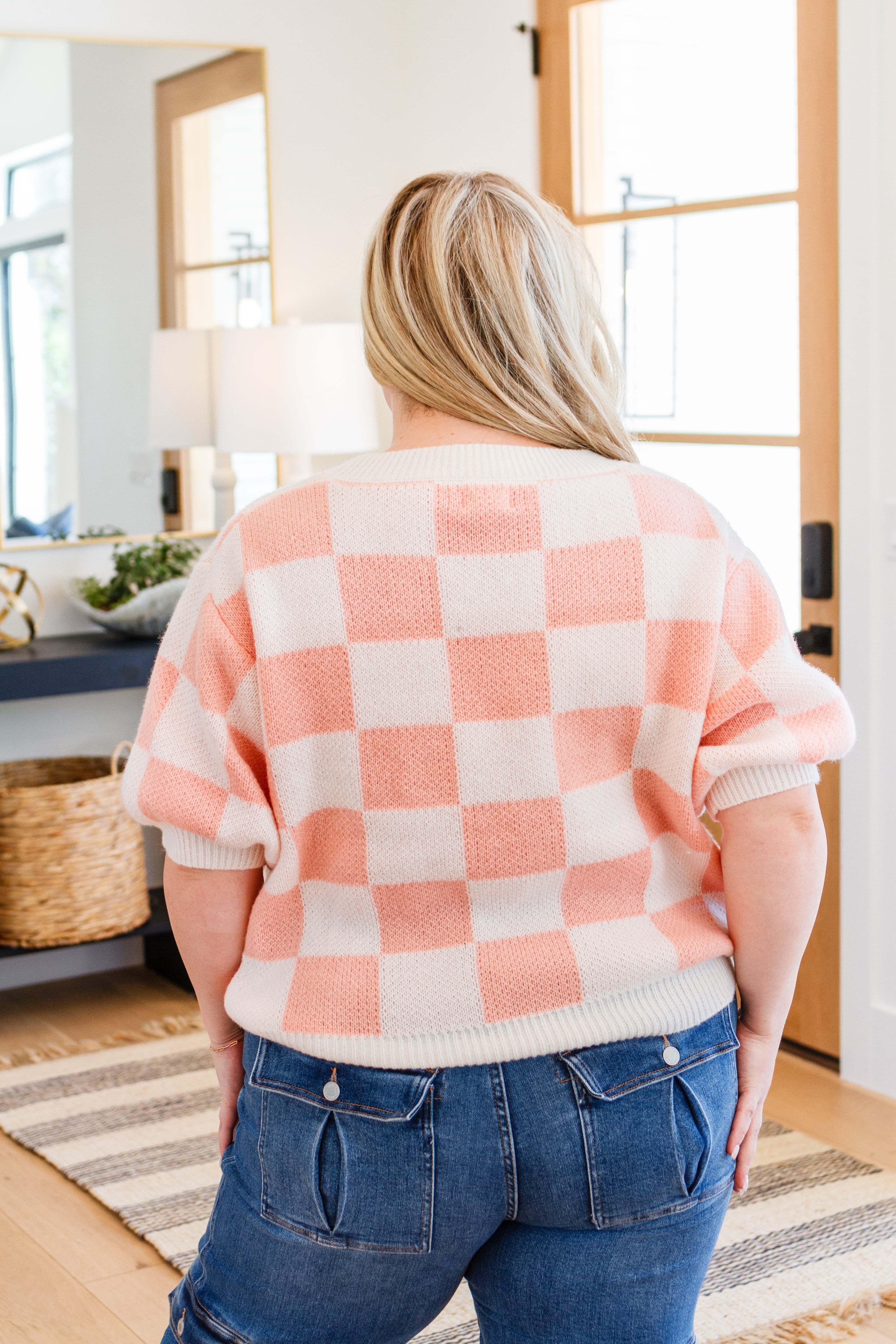 Start Me Up Checkered Sweater -1XL