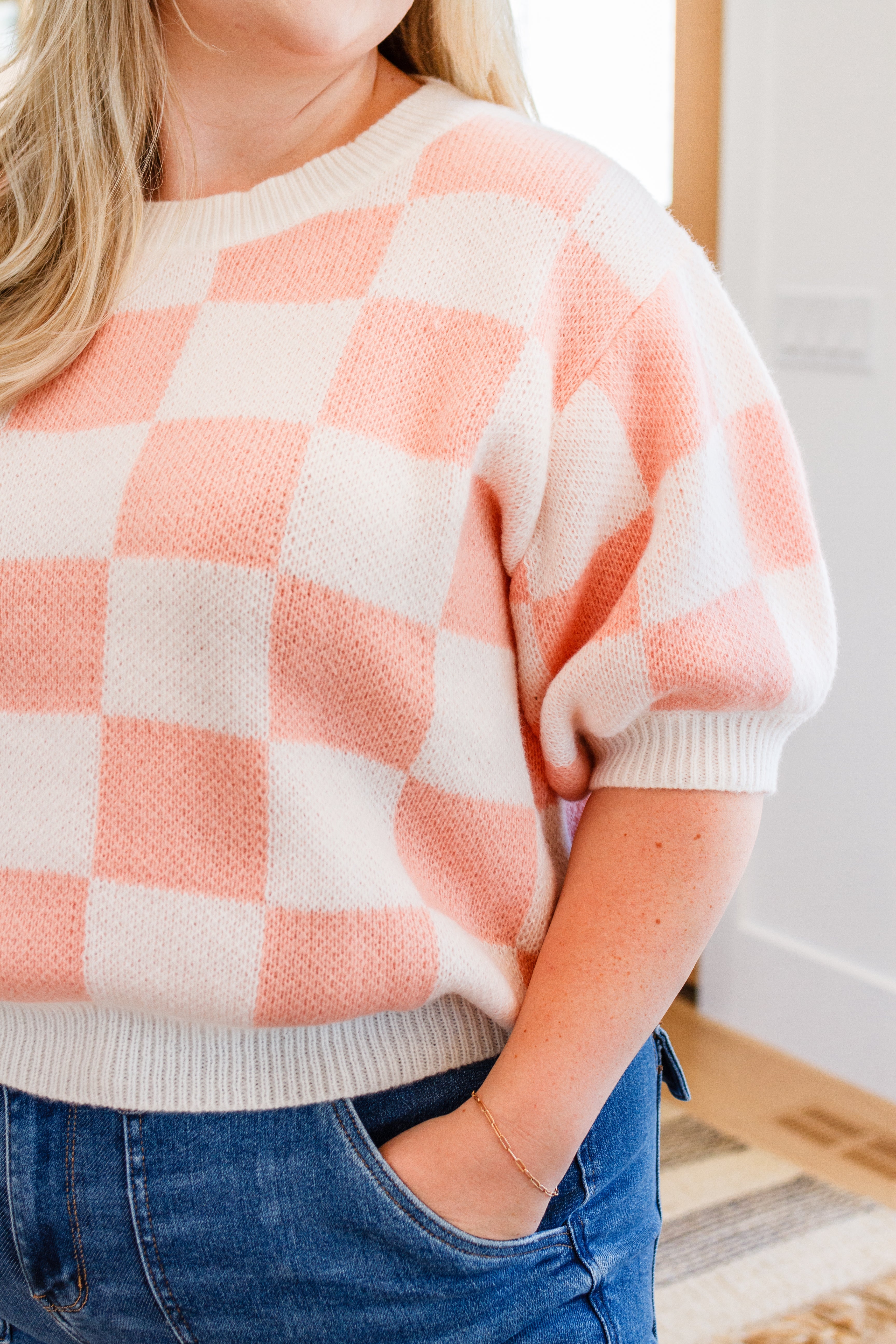 Start Me Up Checkered Sweater -1XL