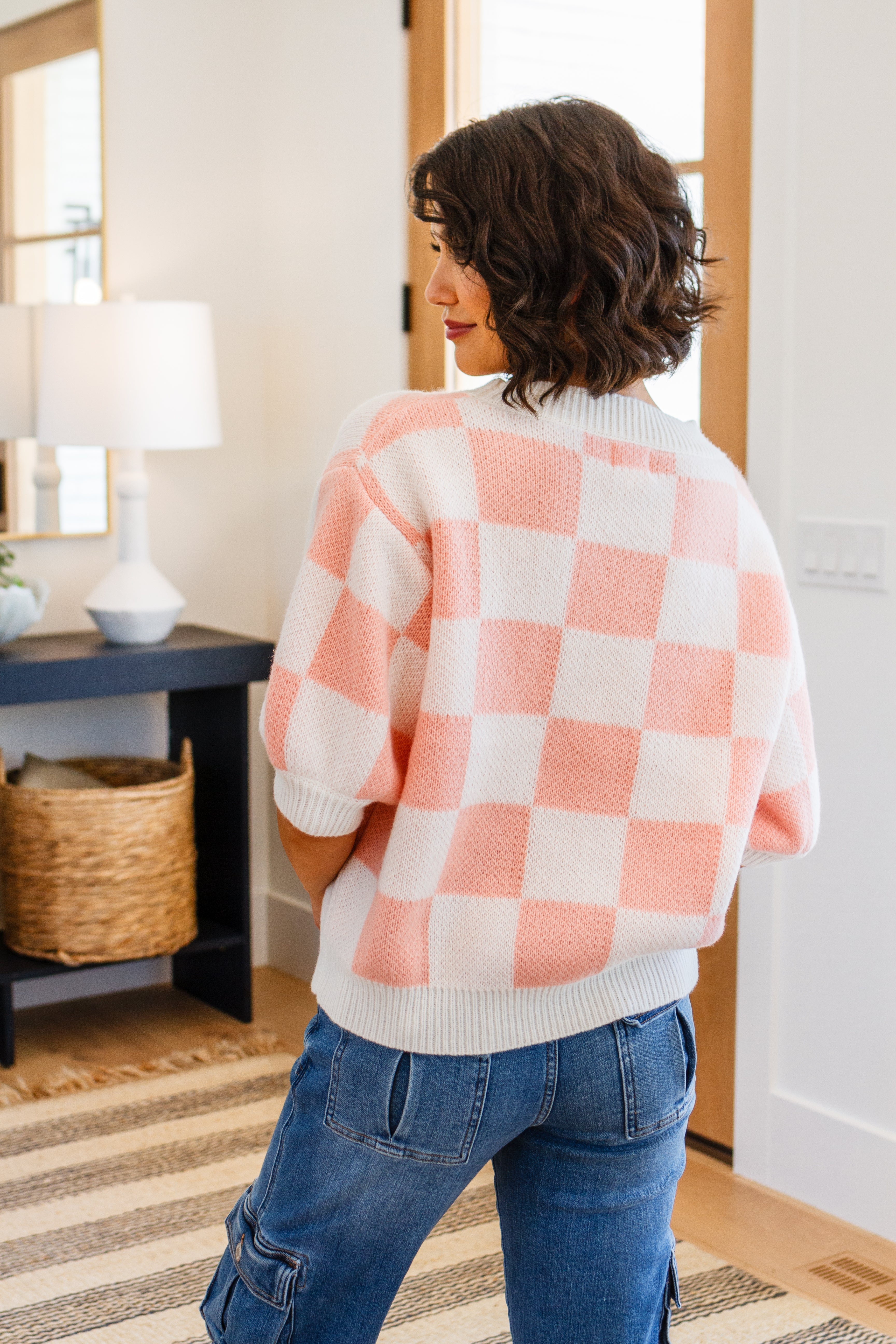 Start Me Up Checkered Sweater -1XL