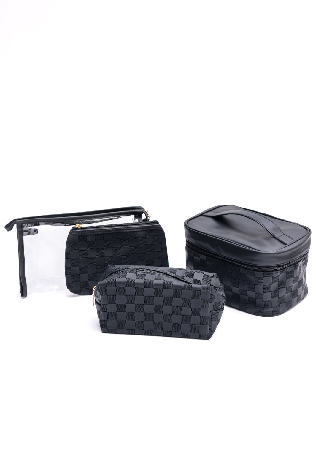Subtly Checked Cosmetic Bags set of 4