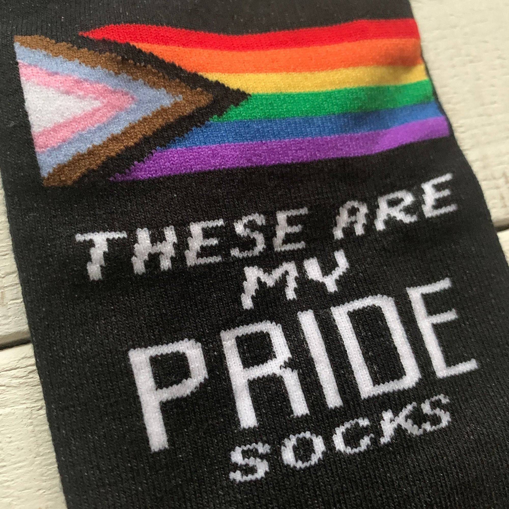 These Are My Pride Socks | LGBTQ+ Rainbow and Black