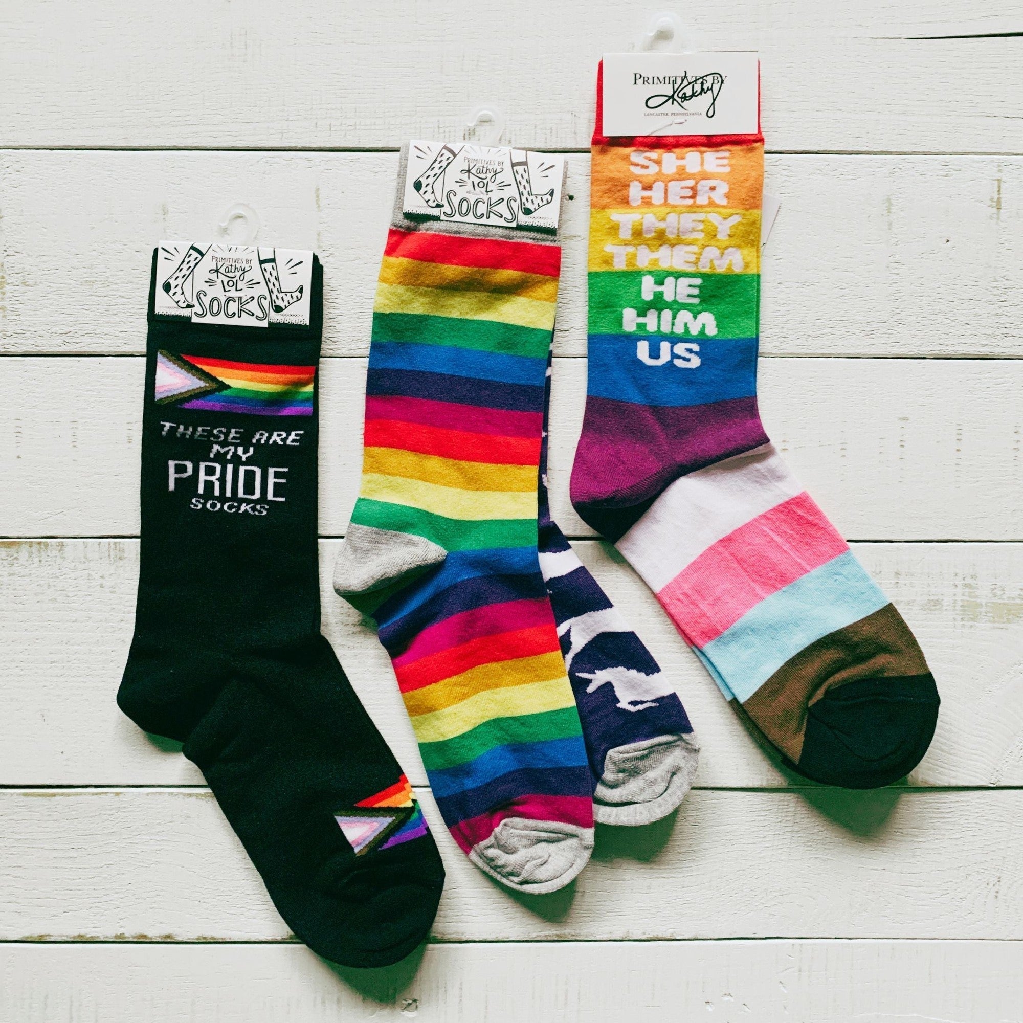These Are My Pride Socks | LGBTQ+ Rainbow and Black
