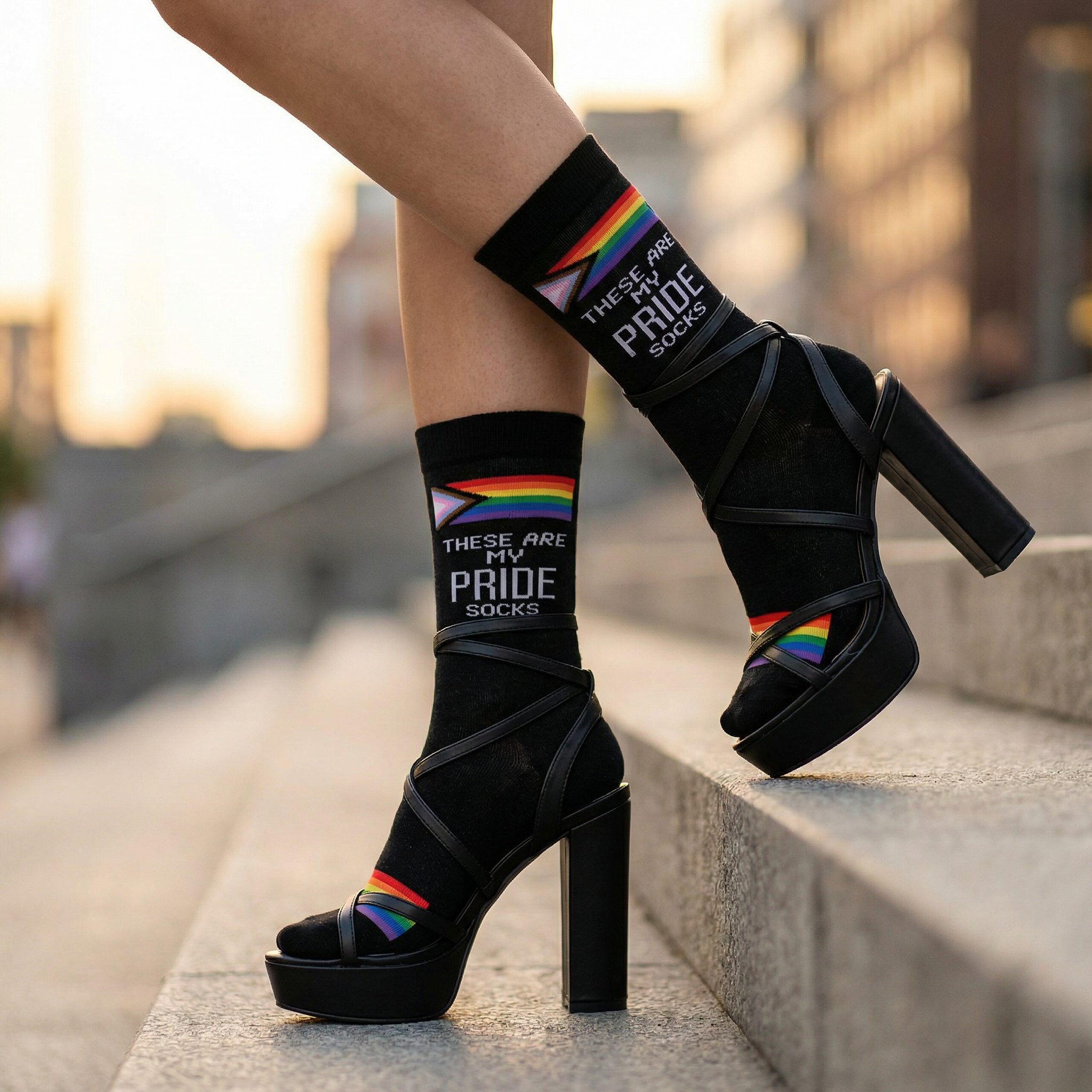 These Are My Pride Socks | LGBTQ+ Rainbow and Black