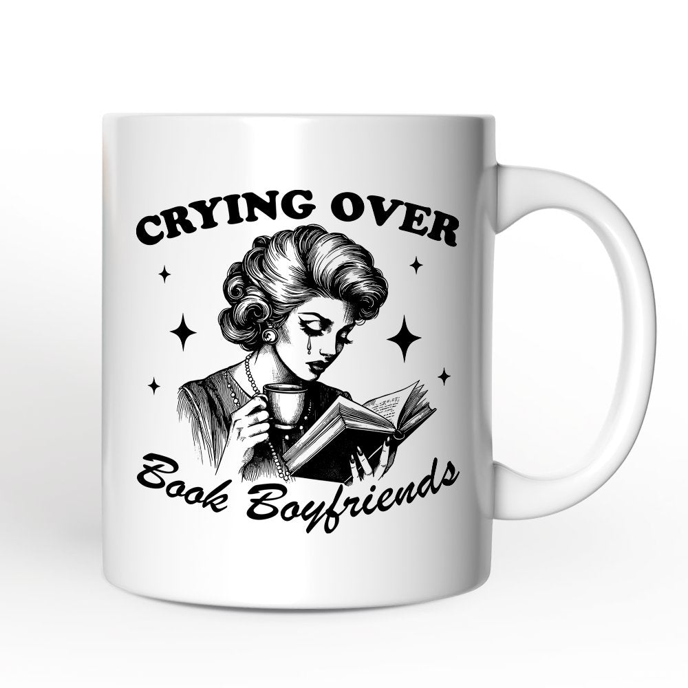 Crying Over Book Boyfriends Personalized Mug