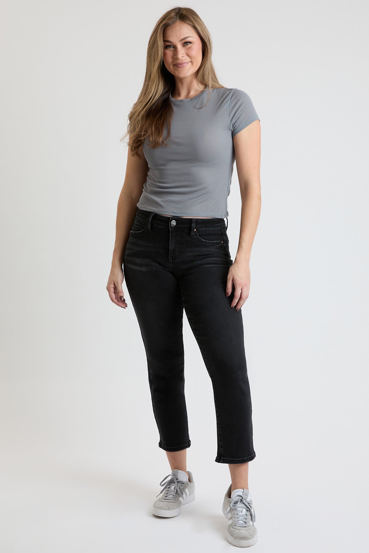 Premium Stretch Cropped Slim Straight Jeans