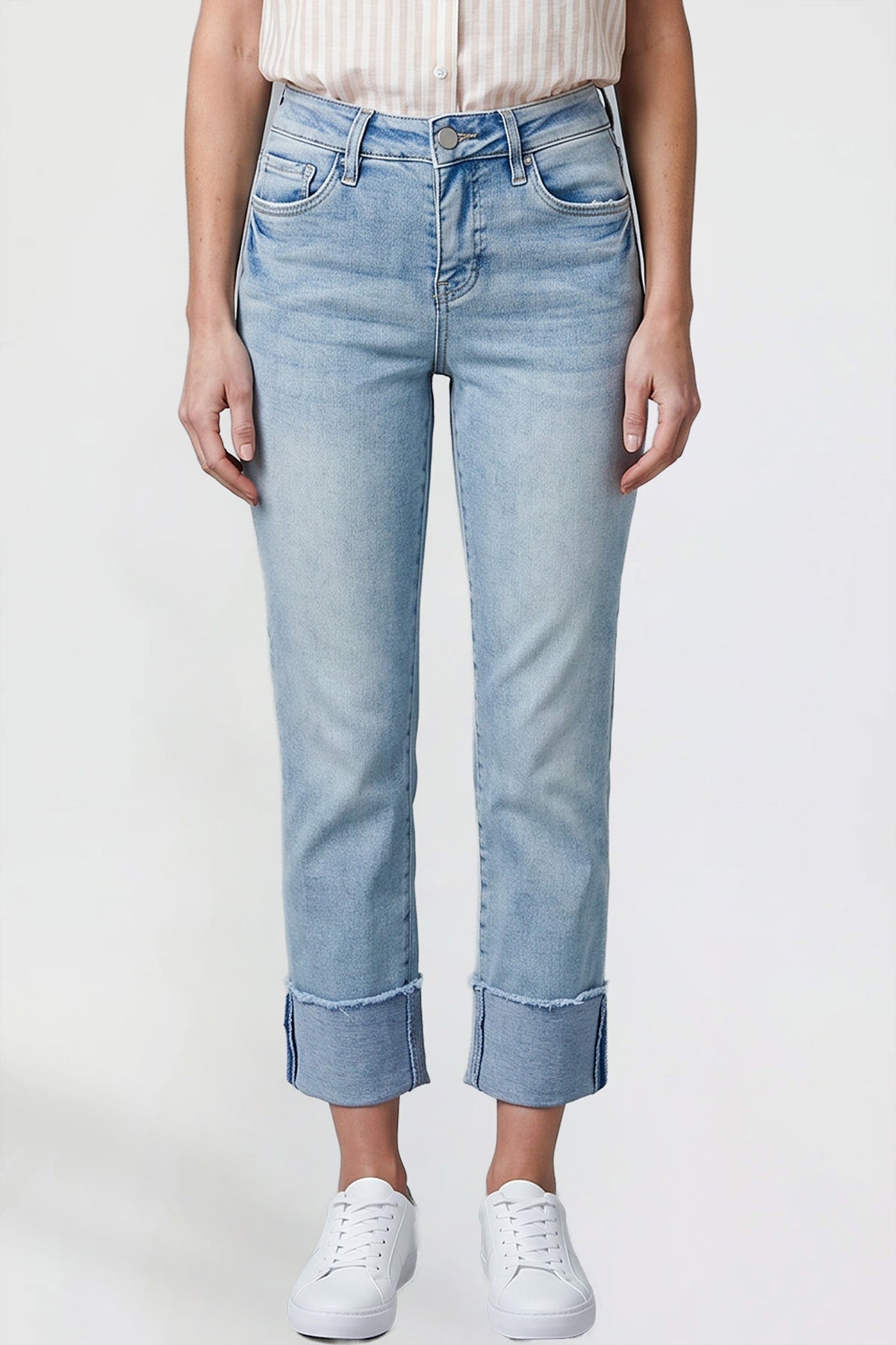 Premium Stretch Cropped Mega Cuff Jeans