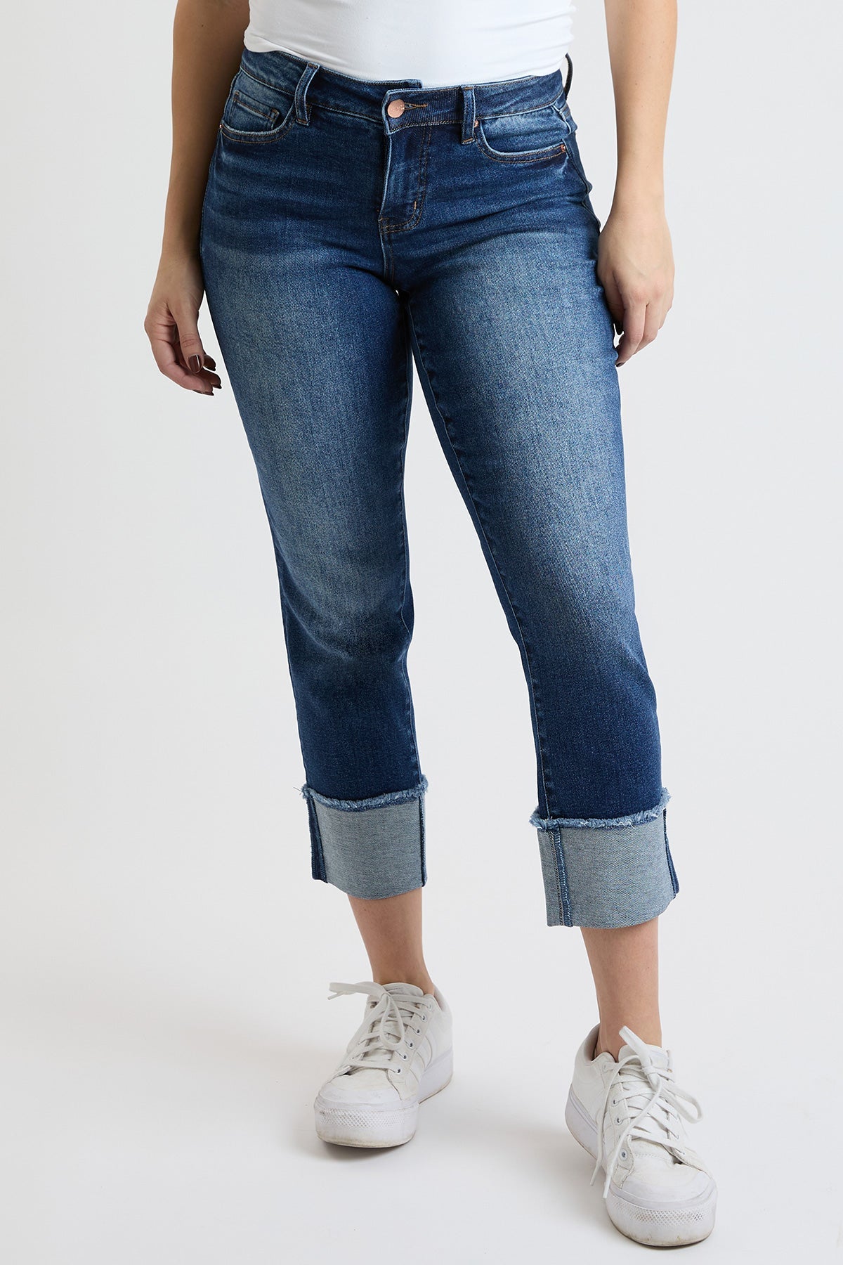 Premium Stretch Cropped Mega Cuff Jeans