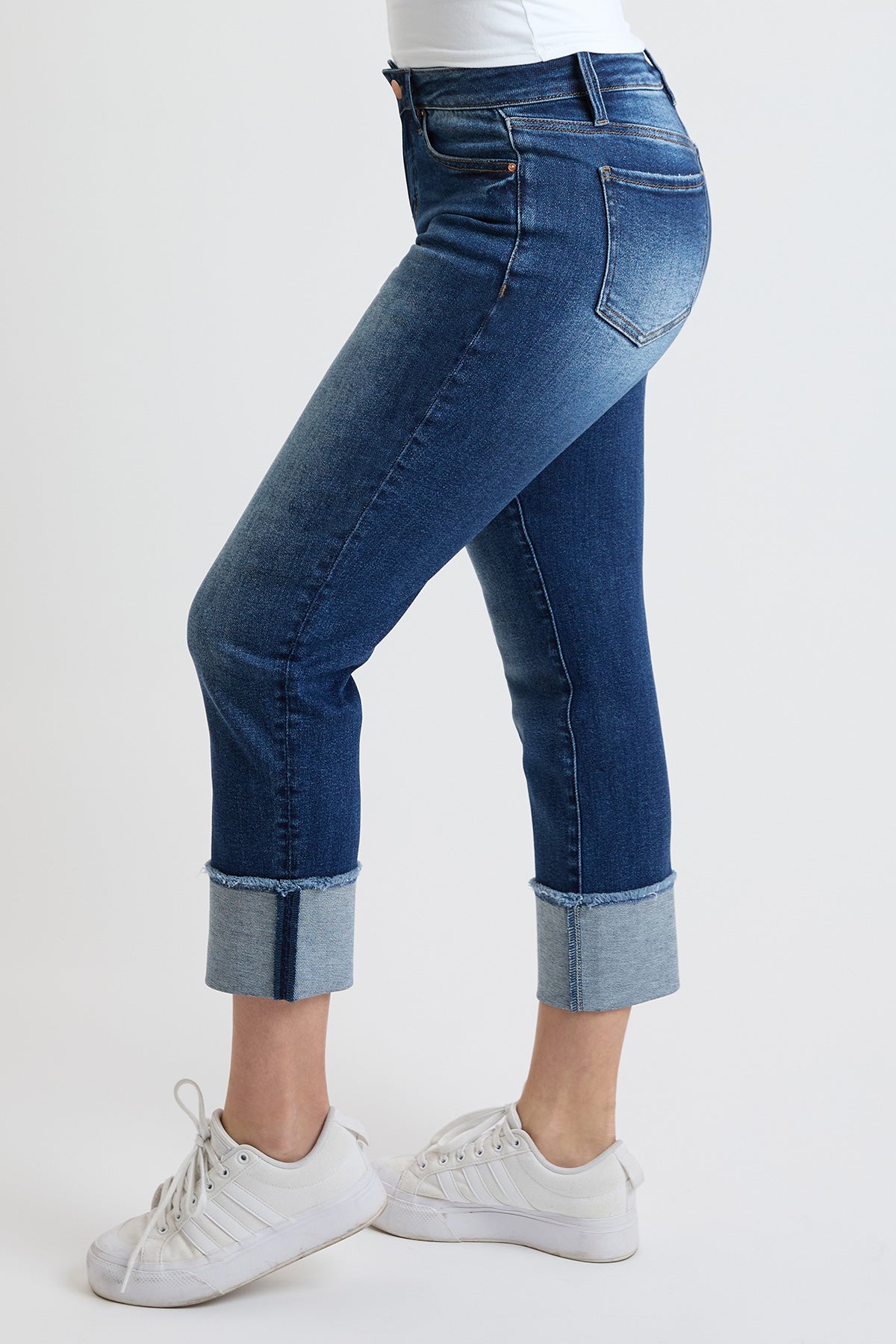Premium Stretch Cropped Mega Cuff Jeans