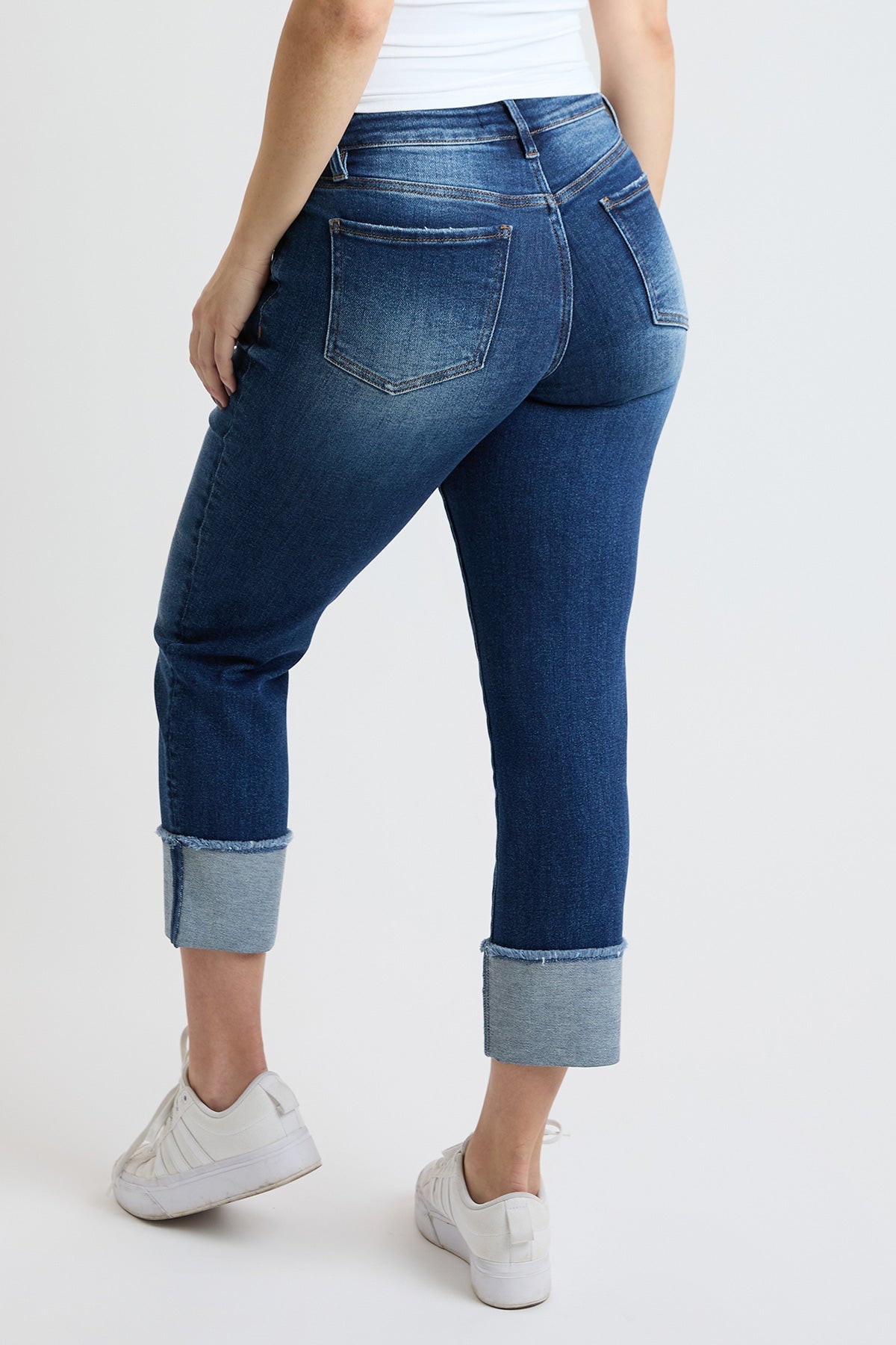 Premium Stretch Cropped Mega Cuff Jeans