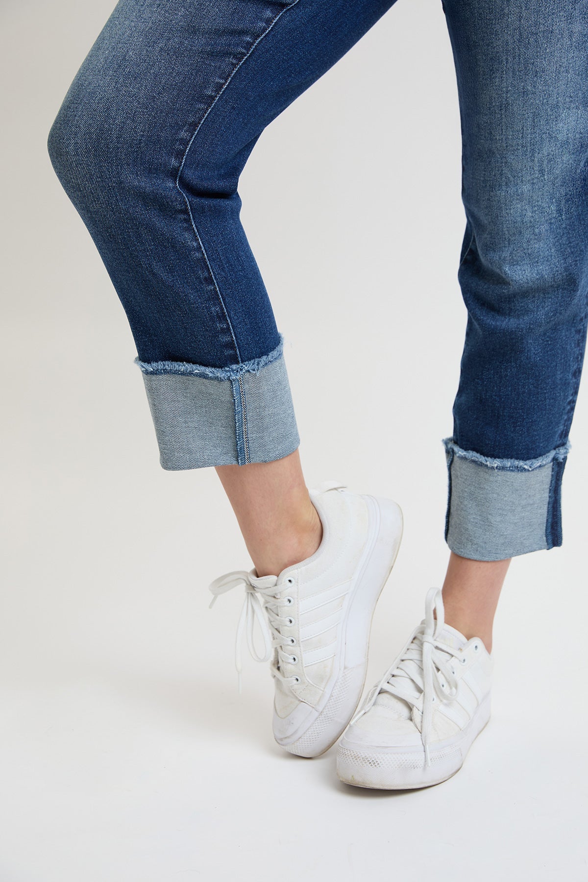 Premium Stretch Cropped Mega Cuff Jeans