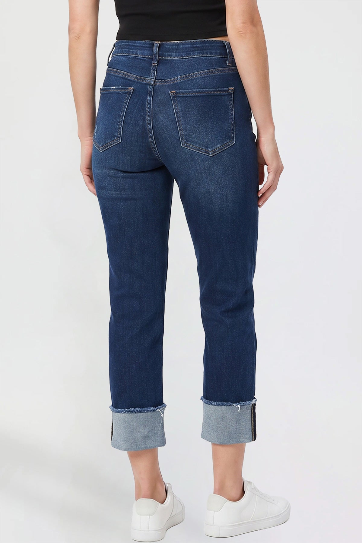 Premium Stretch Cropped Mega Cuff Jeans