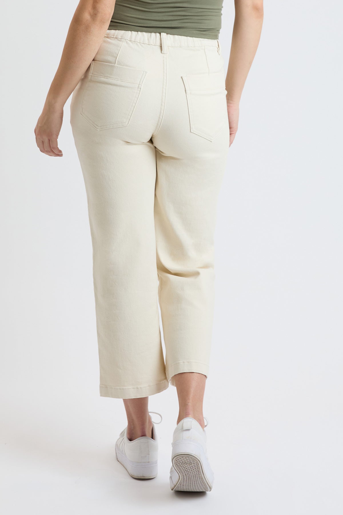 High Rise Wide Leg Jeans with Elastic Back